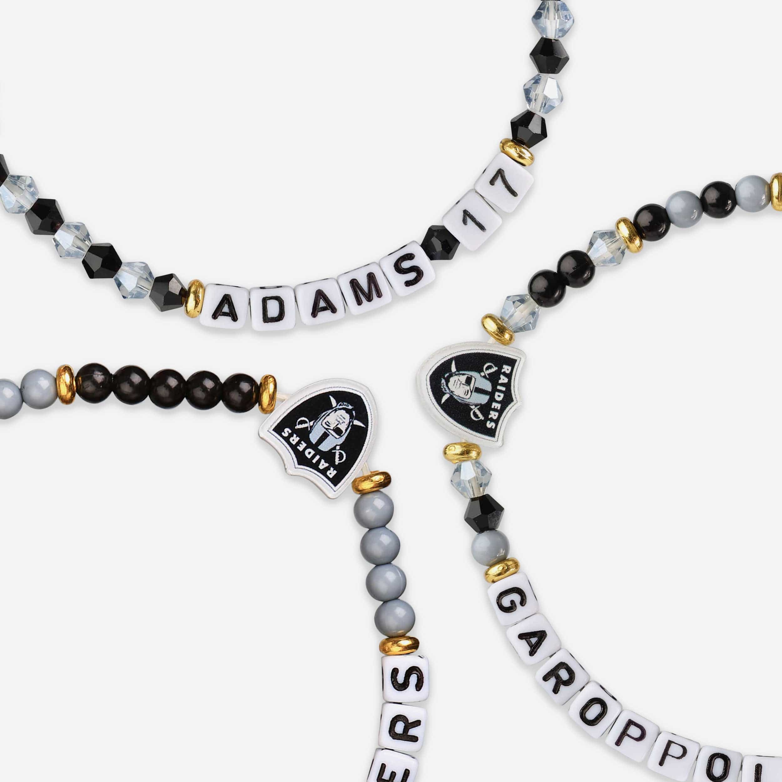 Jimmy Garoppolo & Davante Adams Las Vegas Raiders 3 Pack Player Friendship Bracelet - Image 2