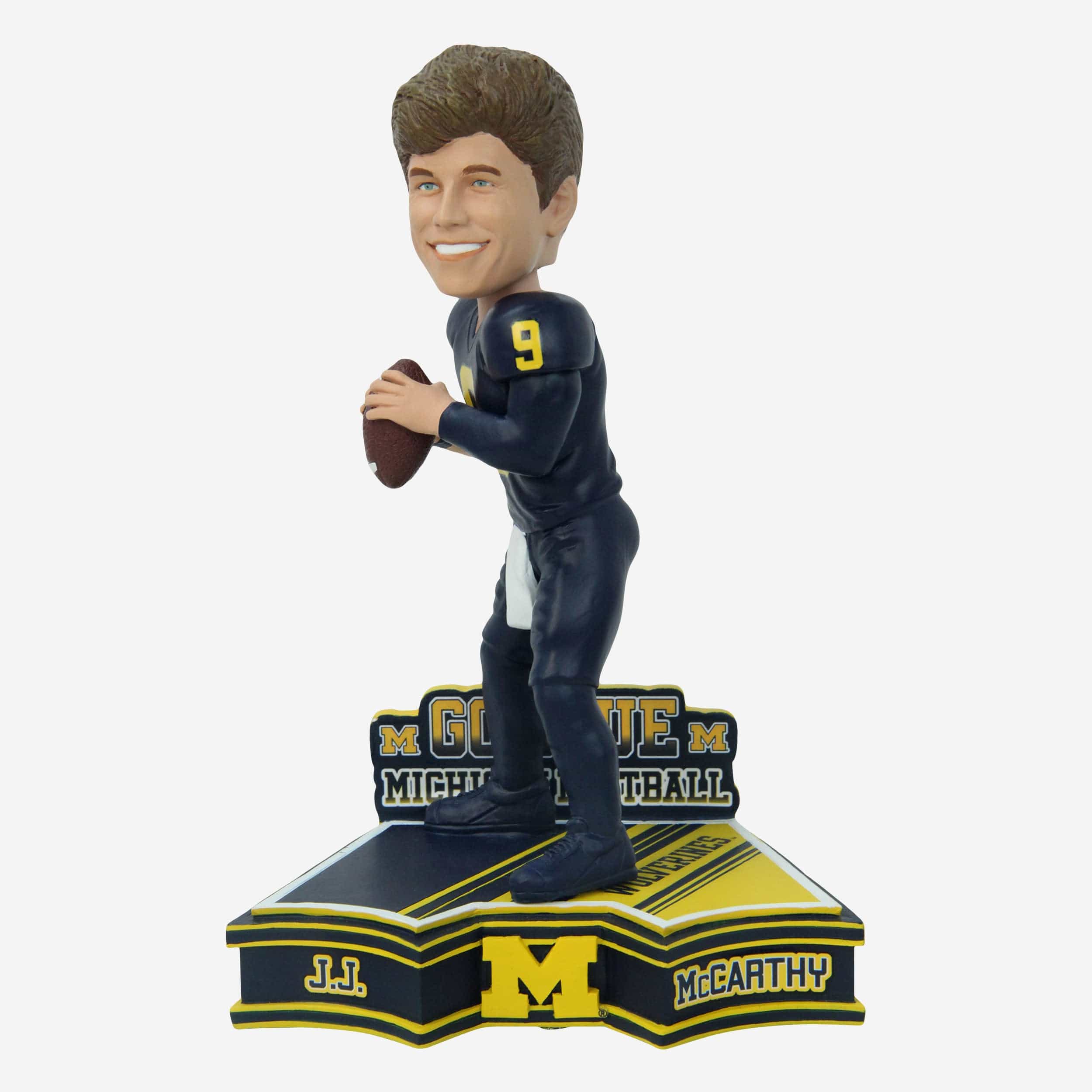 JJ McCarthy Michigan Wolverines 2023 Football Blue Uniform Student Athlete Bobblehead