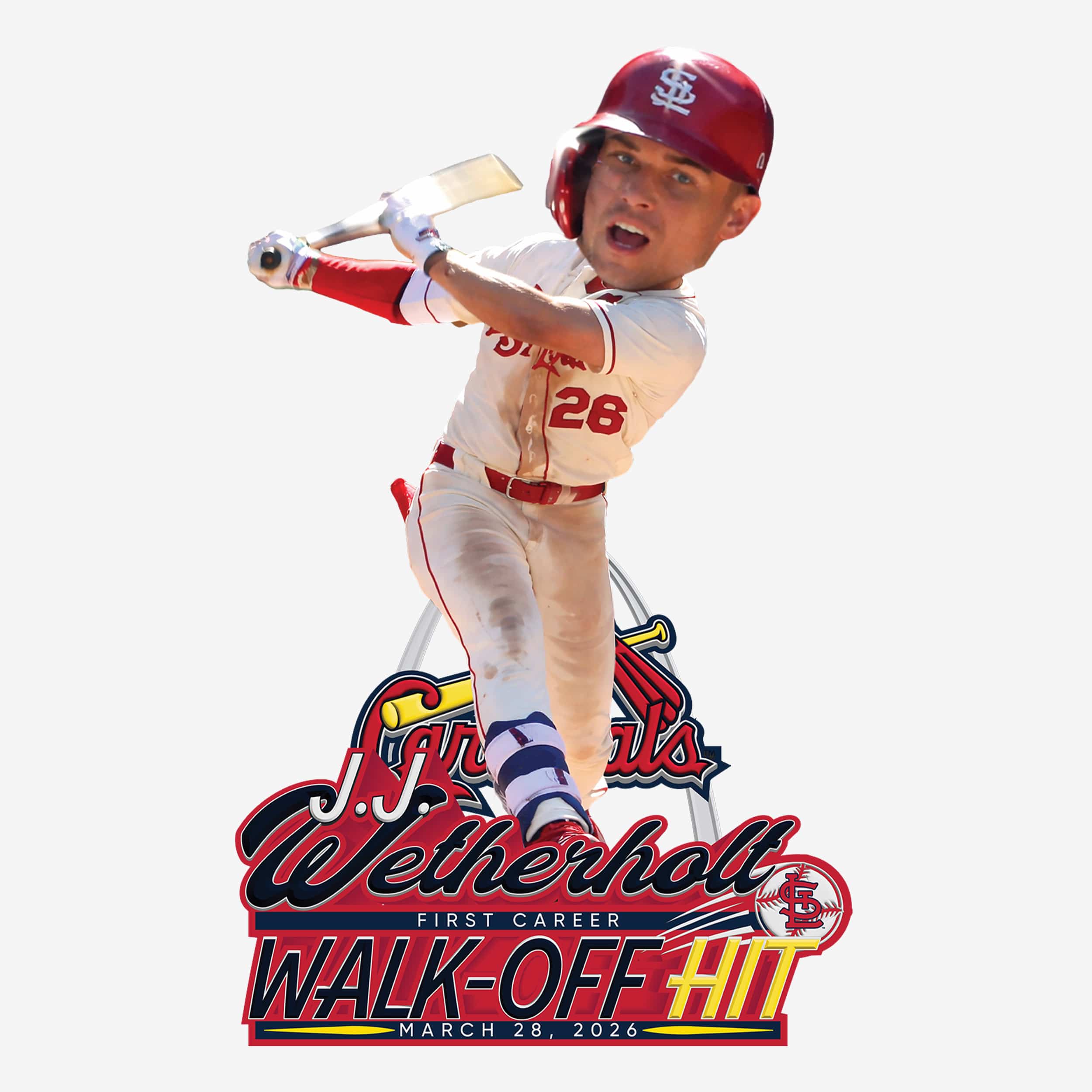 JJ Wetherholt St Louis Cardinals 1st Career Walk Off Hit Bobblehead
