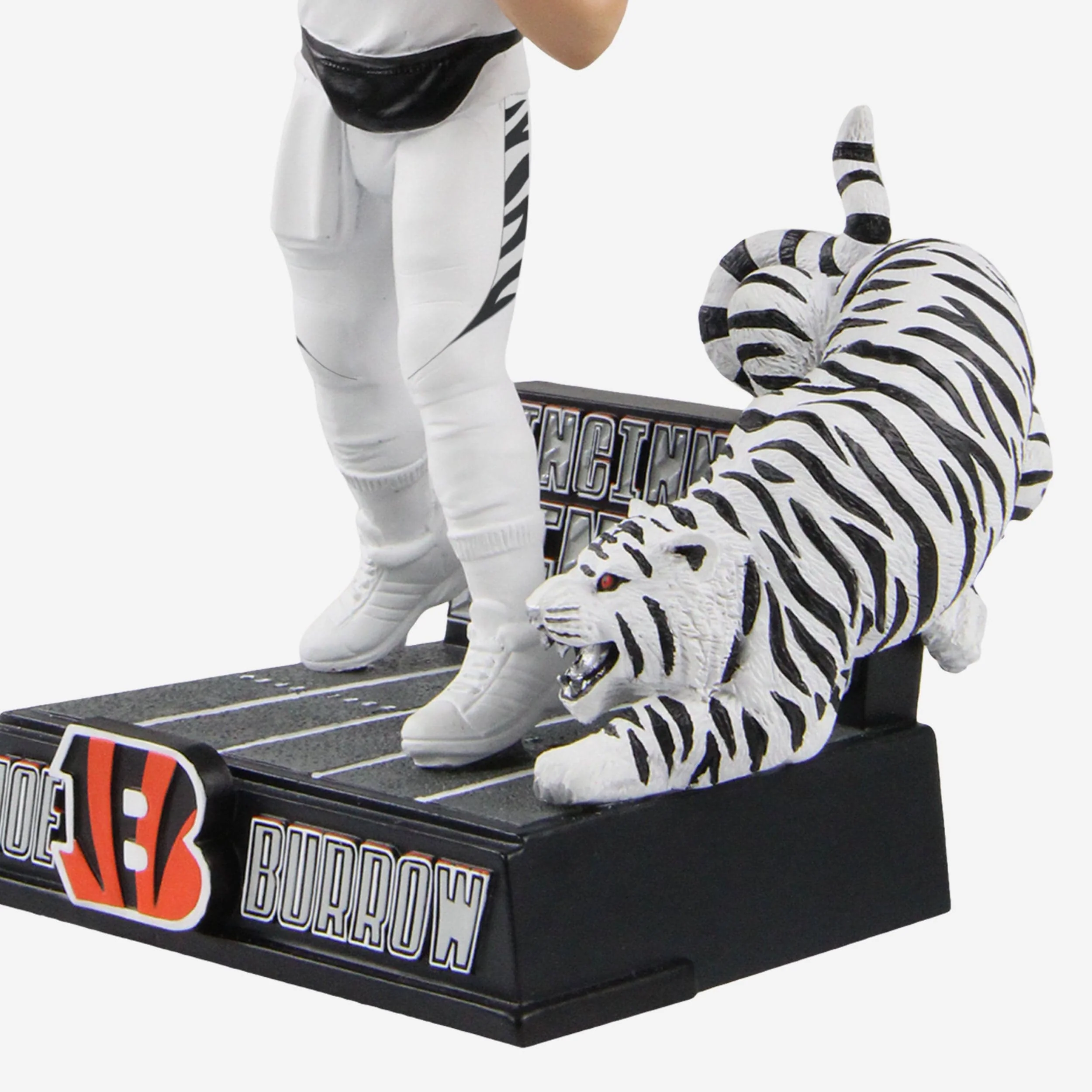 Joe Burrow Cincinnati Bengals White Tiger Bobblehead - Image 3