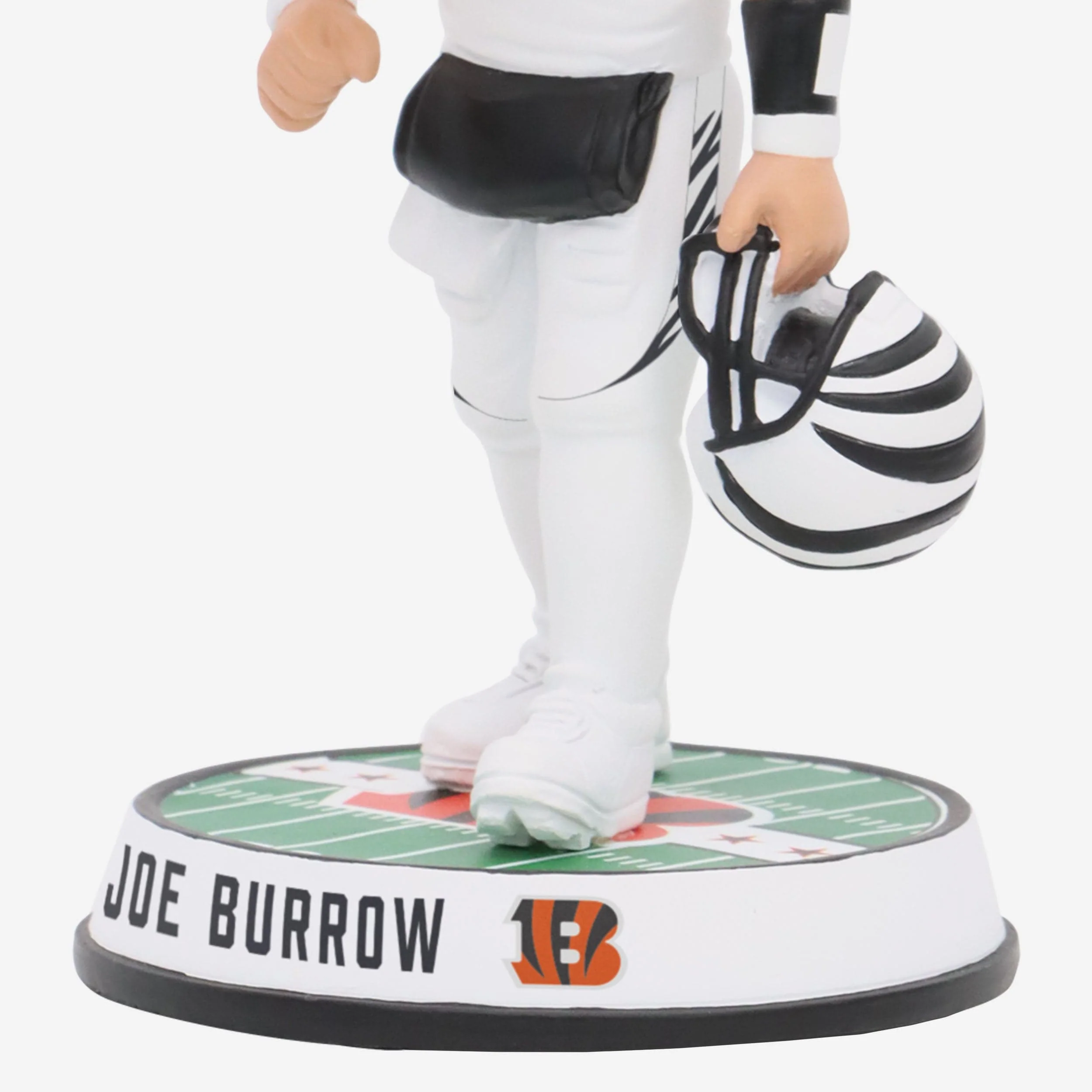 Joe Burrow Cincinnati Bengals White Tiger Stripe Uniform Field Stripe Bighead Bobblehead - Image 3