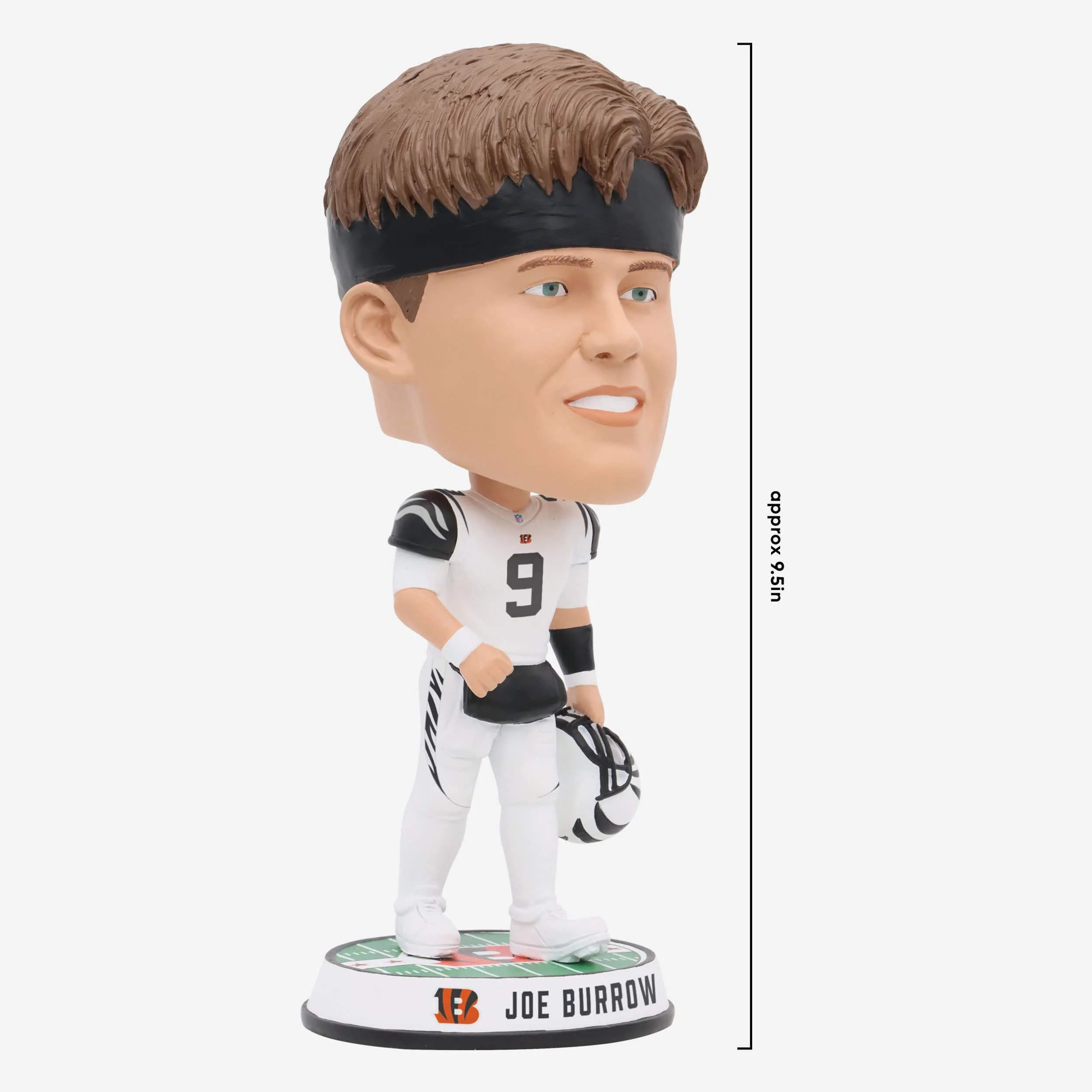 Joe Burrow Cincinnati Bengals White Tiger Stripe Uniform Field Stripe Bighead Bobblehead - Image 4
