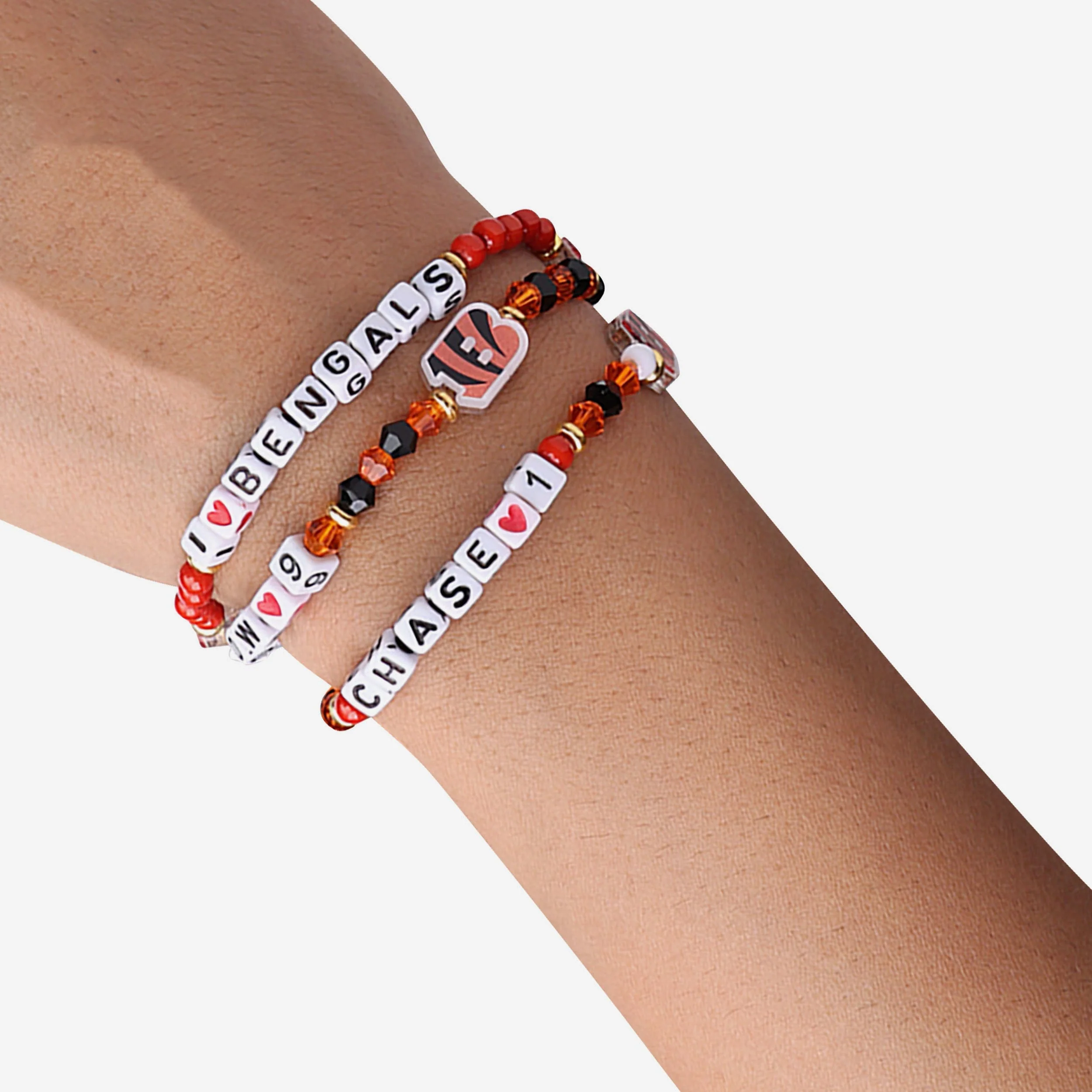 Joe Burrow & Ja'Marr Chase Cincinnati Bengals 3 Pack Player Friendship Bracelet - Image 4