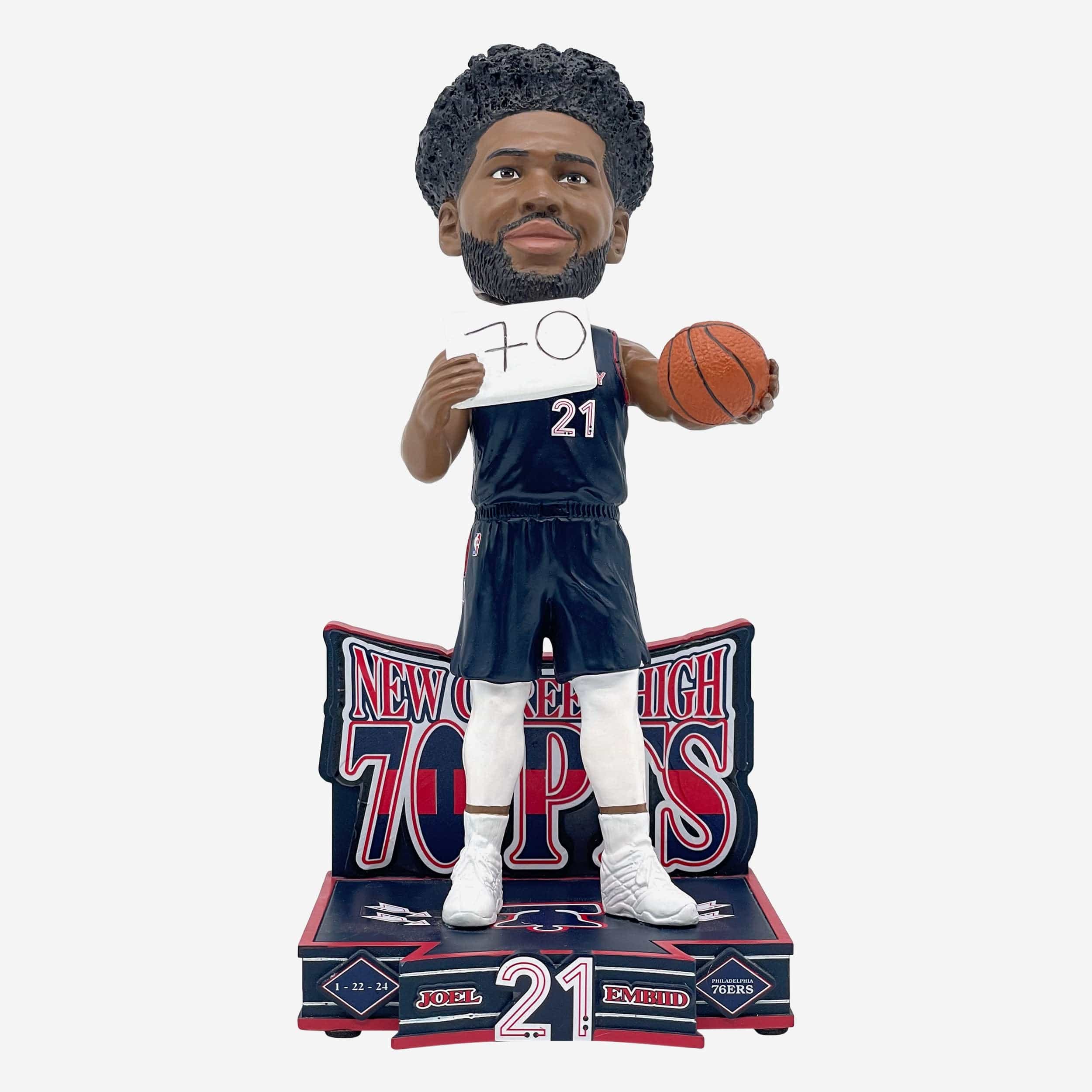 Joel Embiid Philadelphia 76ers 70 Point Game Bobblehead