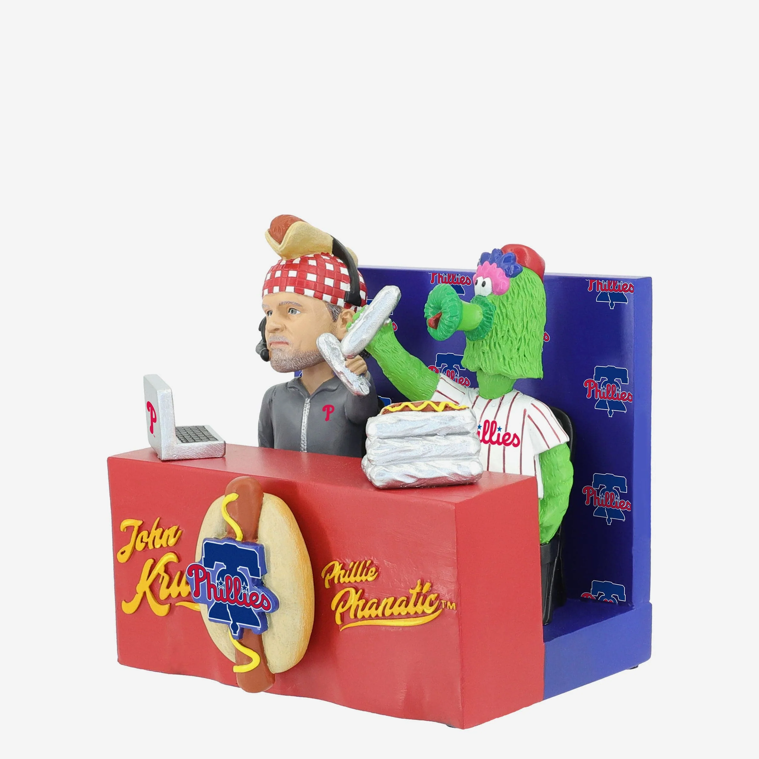John Kruk & Phillie Phanatic Philadelphia Phillies Announcer Dual Bobblehead - Image 5