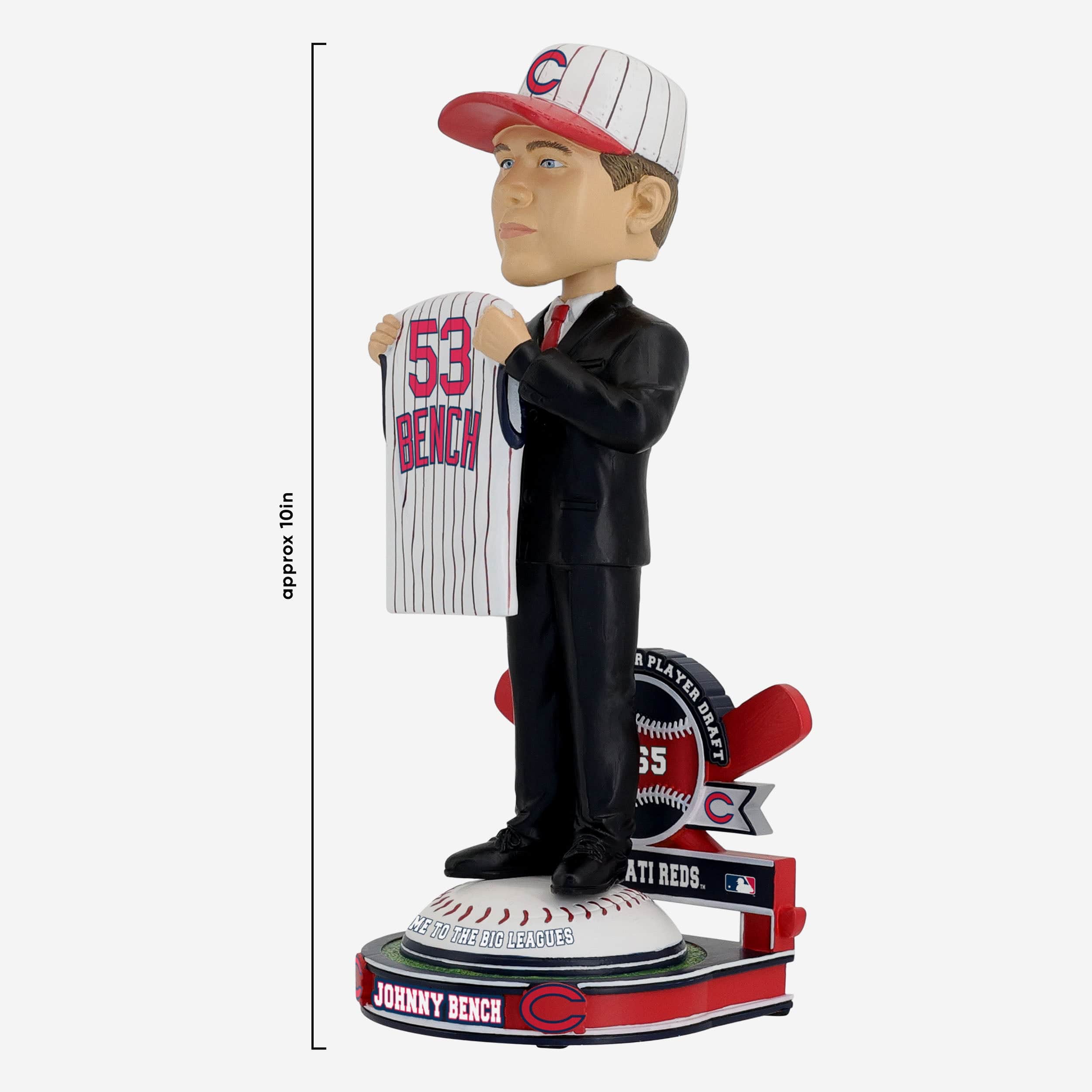 Johnny Bench Cincinnati Reds 1965 Draft Pick Bobblehead - Image 4