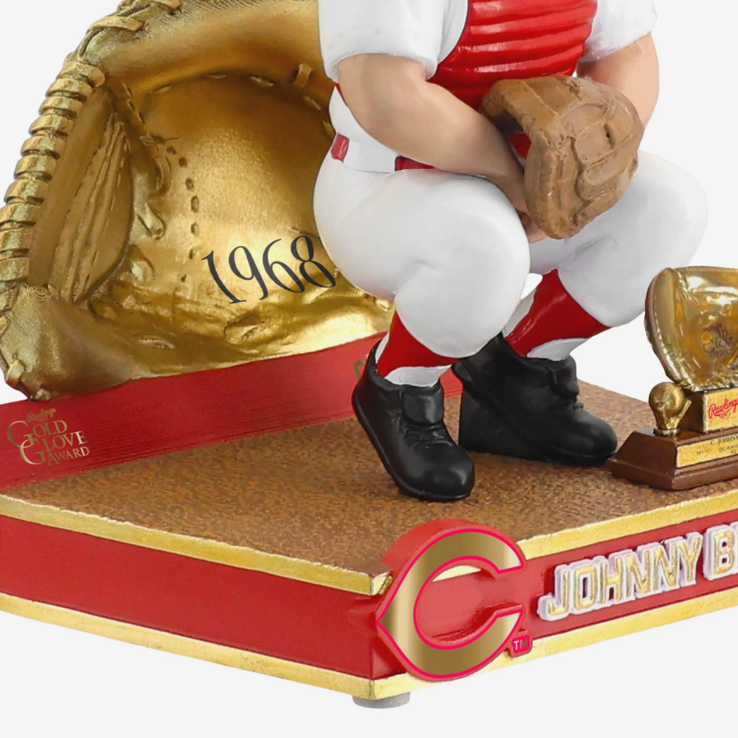 Johnny Bench Cincinnati Reds 1968 Gold Glove Bobblehead - Image 3