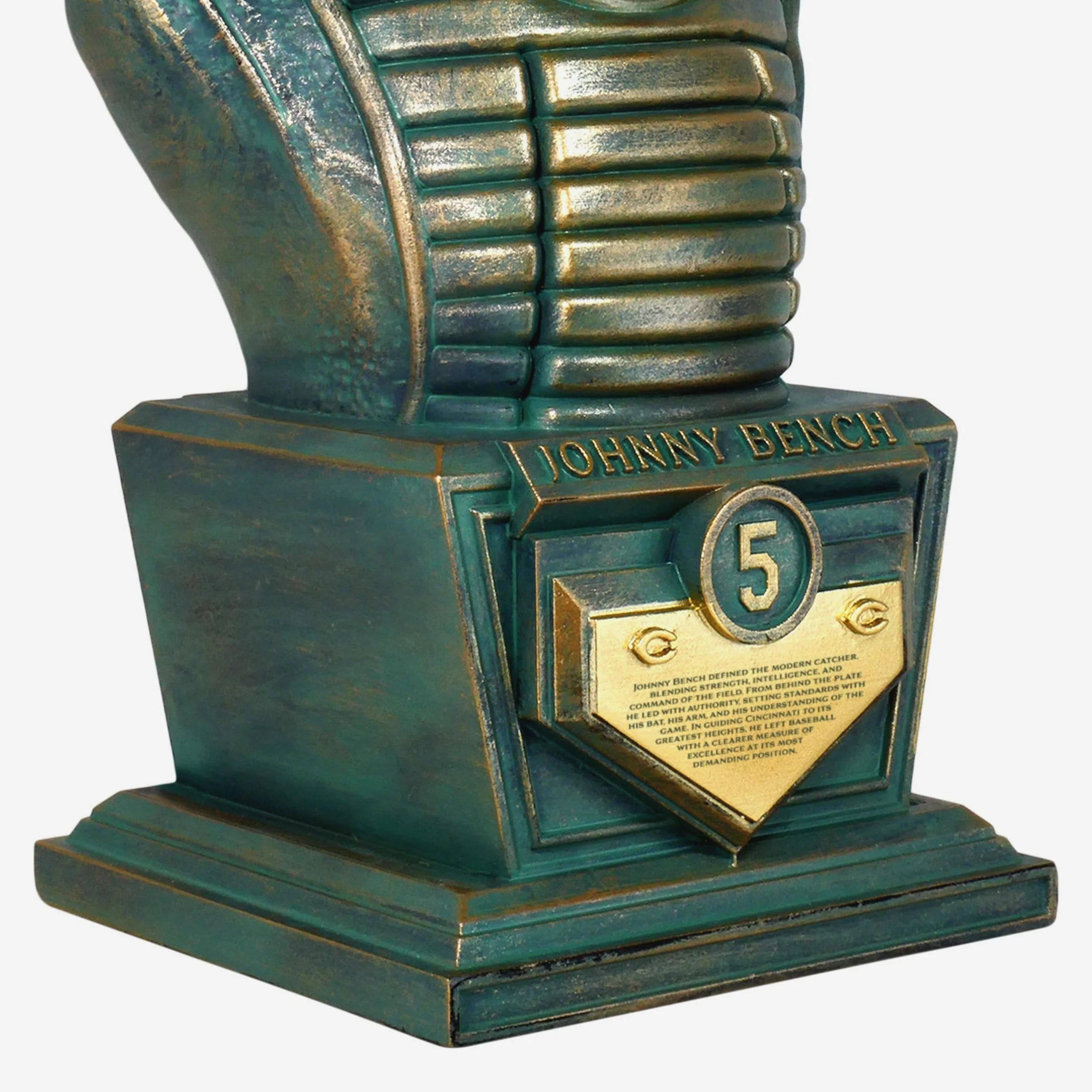 Johnny Bench Cincinnati Reds Bronze Patina Bust Bobblehead - Image 3