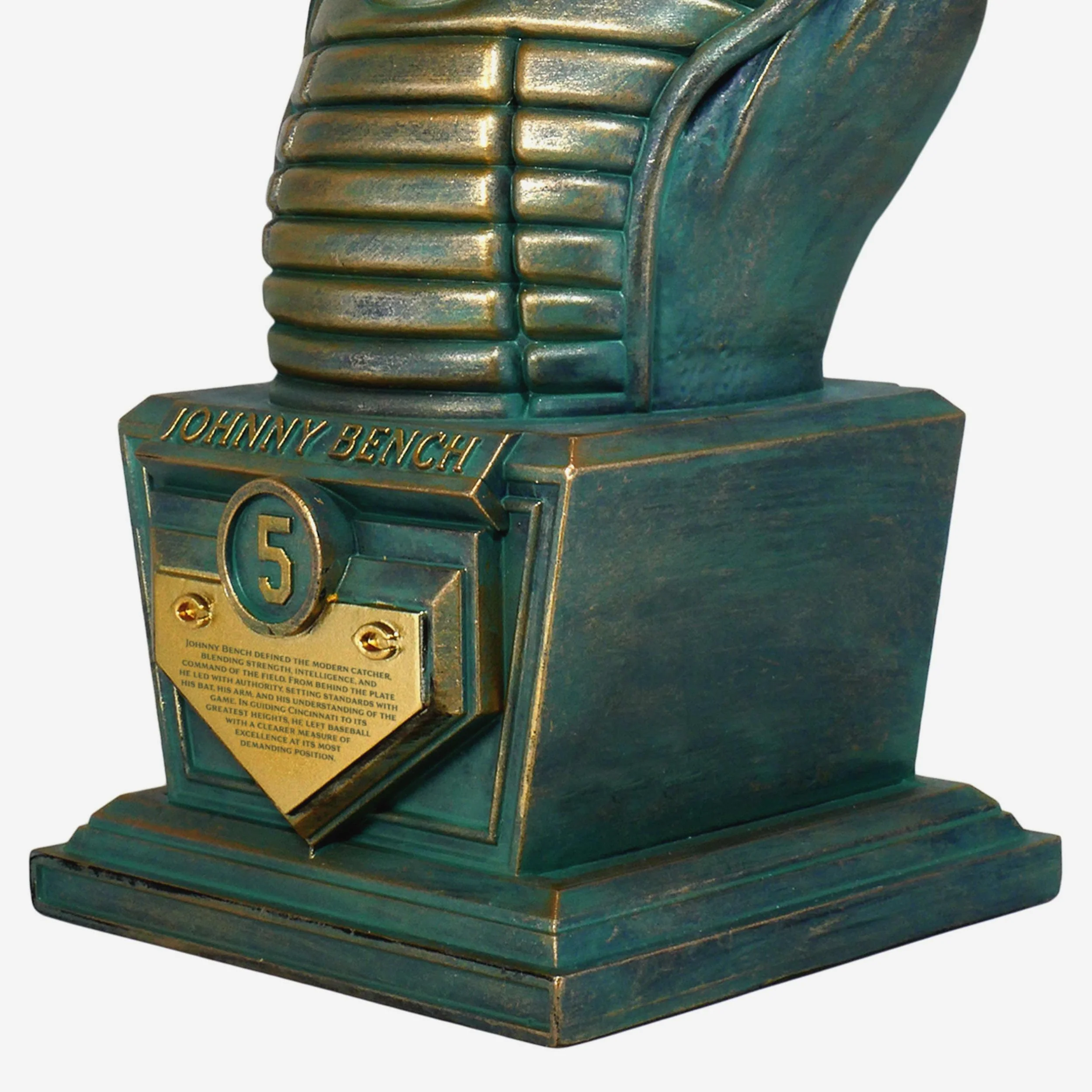 Johnny Bench Cincinnati Reds Bronze Patina Bust Bobblehead - Image 4