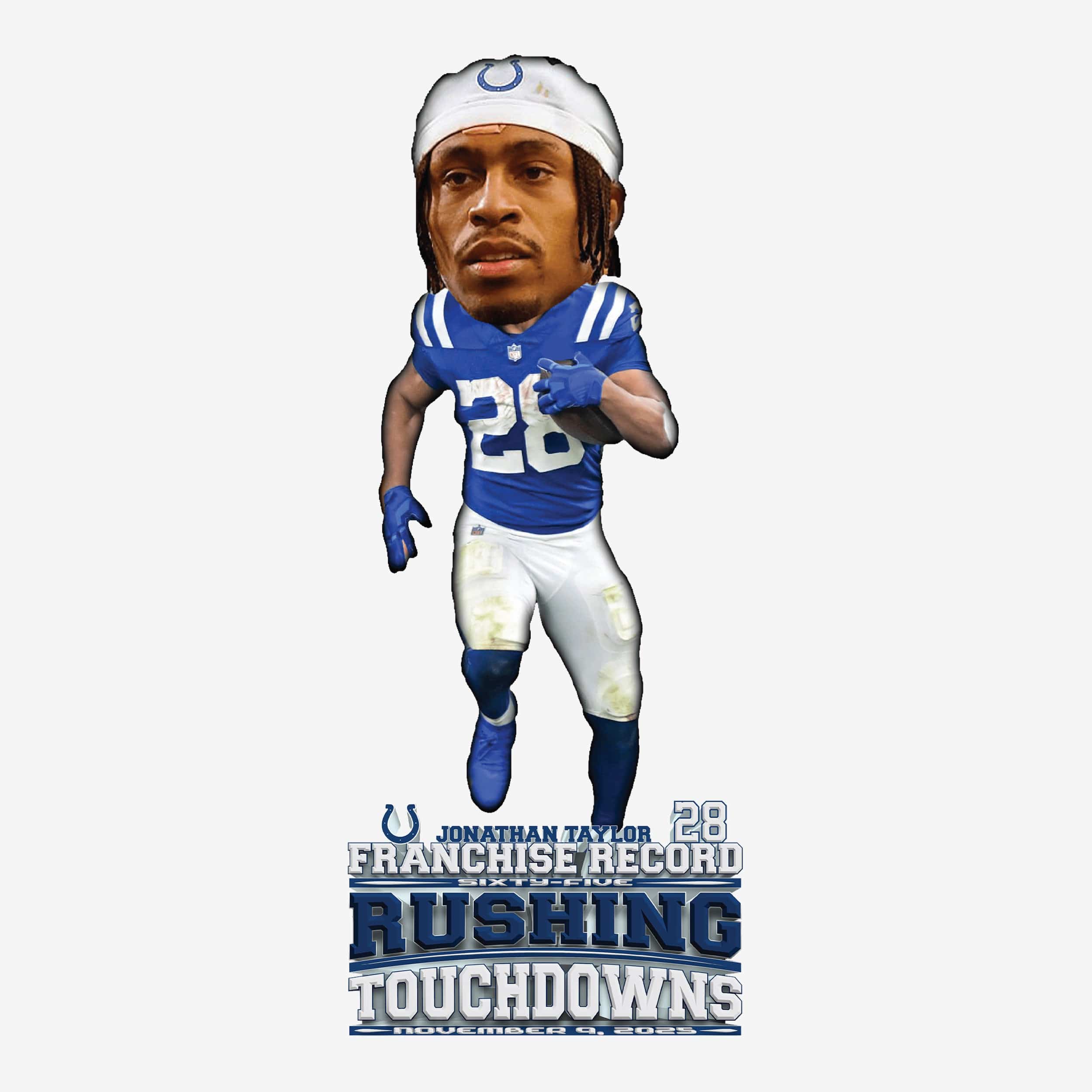 Jonathan Taylor Indianapolis Colts All Time Rushing Touchdowns Franchise Record Bobblehead