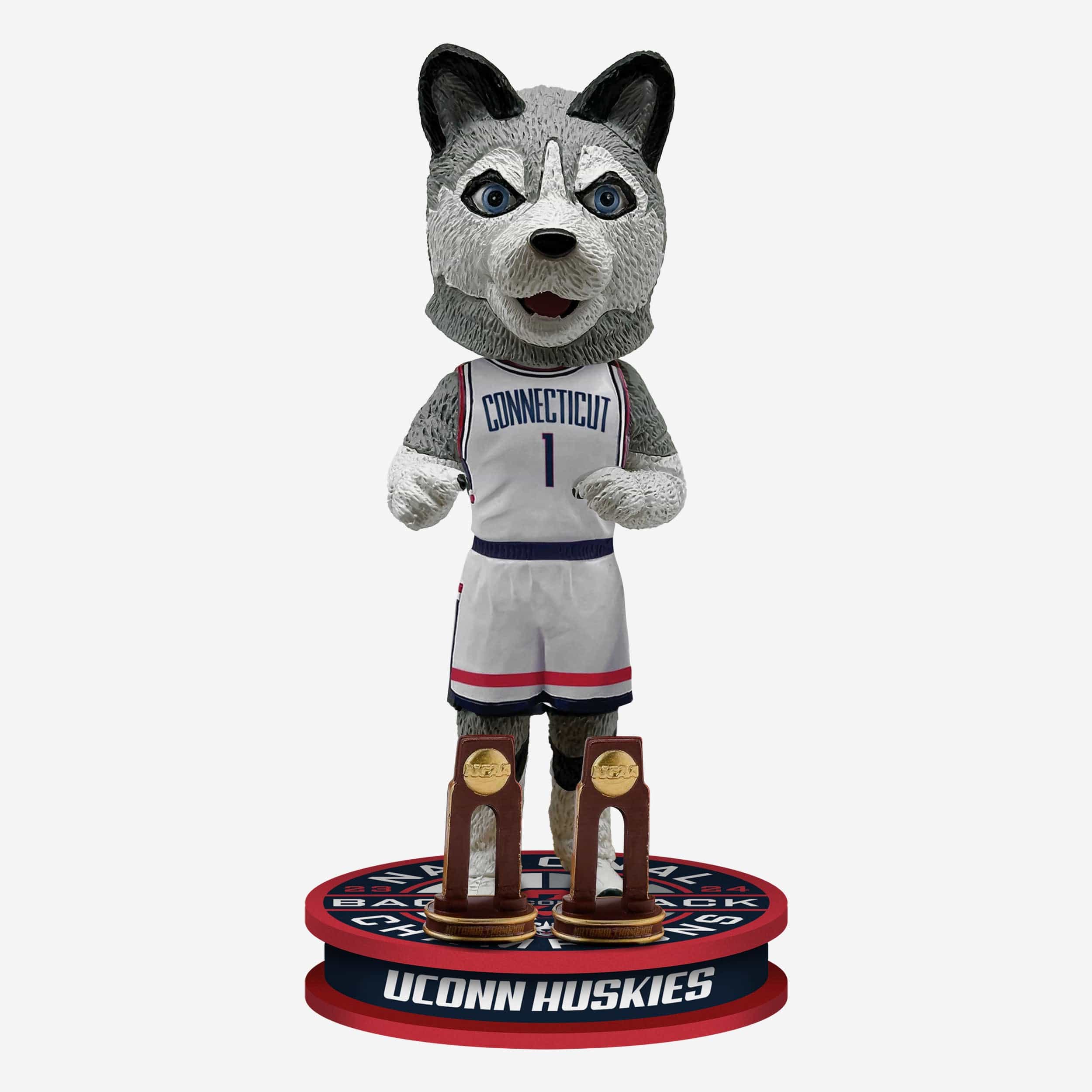 Jonathan the Husky UConn Huskies 2024 Mens Basketball National Champions Mascot Bobblehead
