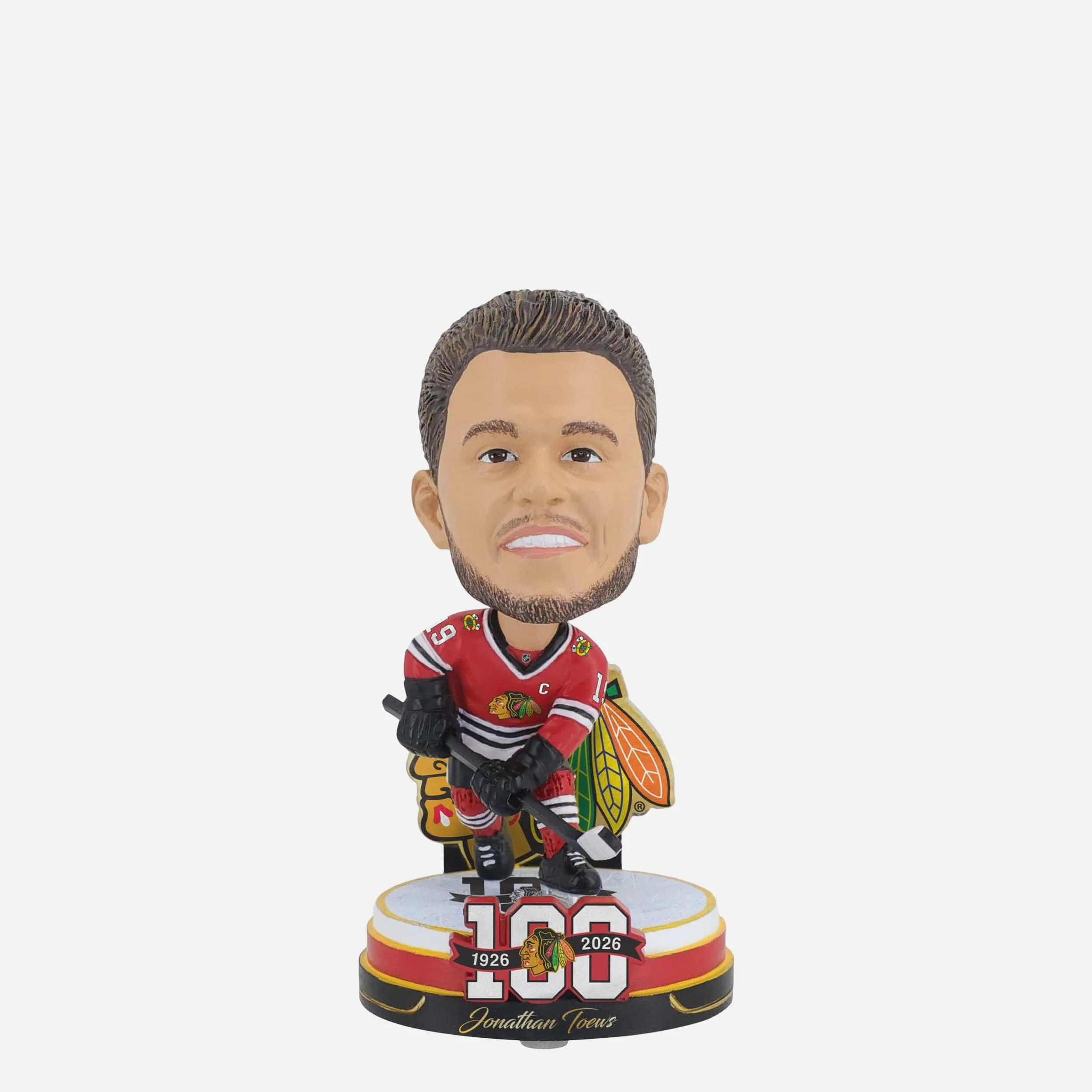 Jonathan Toews Chicago Blackhawks 100th Anniversary Mini Bighead Bobblehead