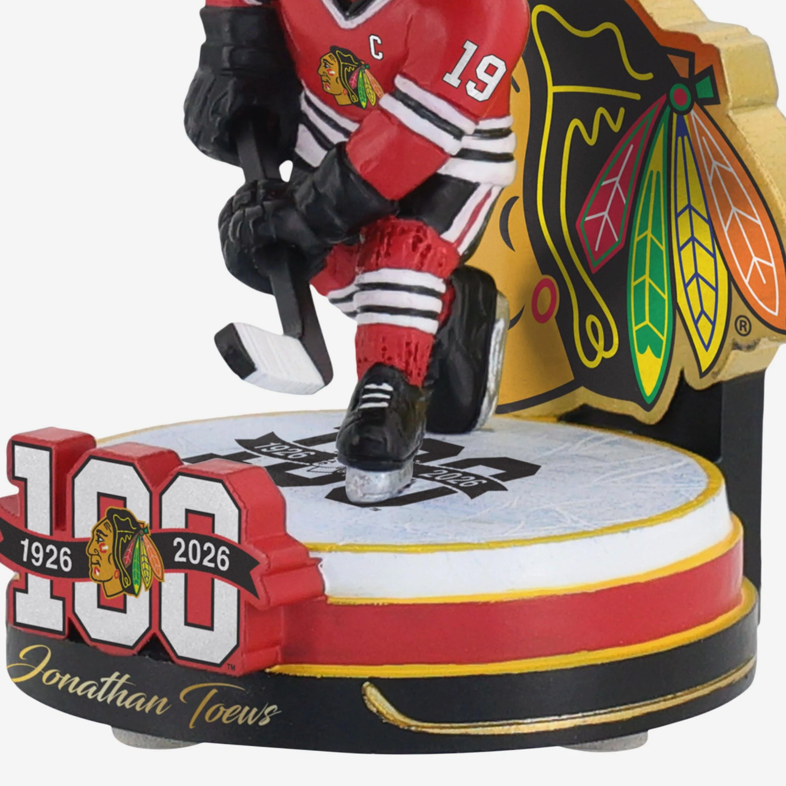 Jonathan Toews Chicago Blackhawks 100th Anniversary Mini Bighead Bobblehead - Image 3