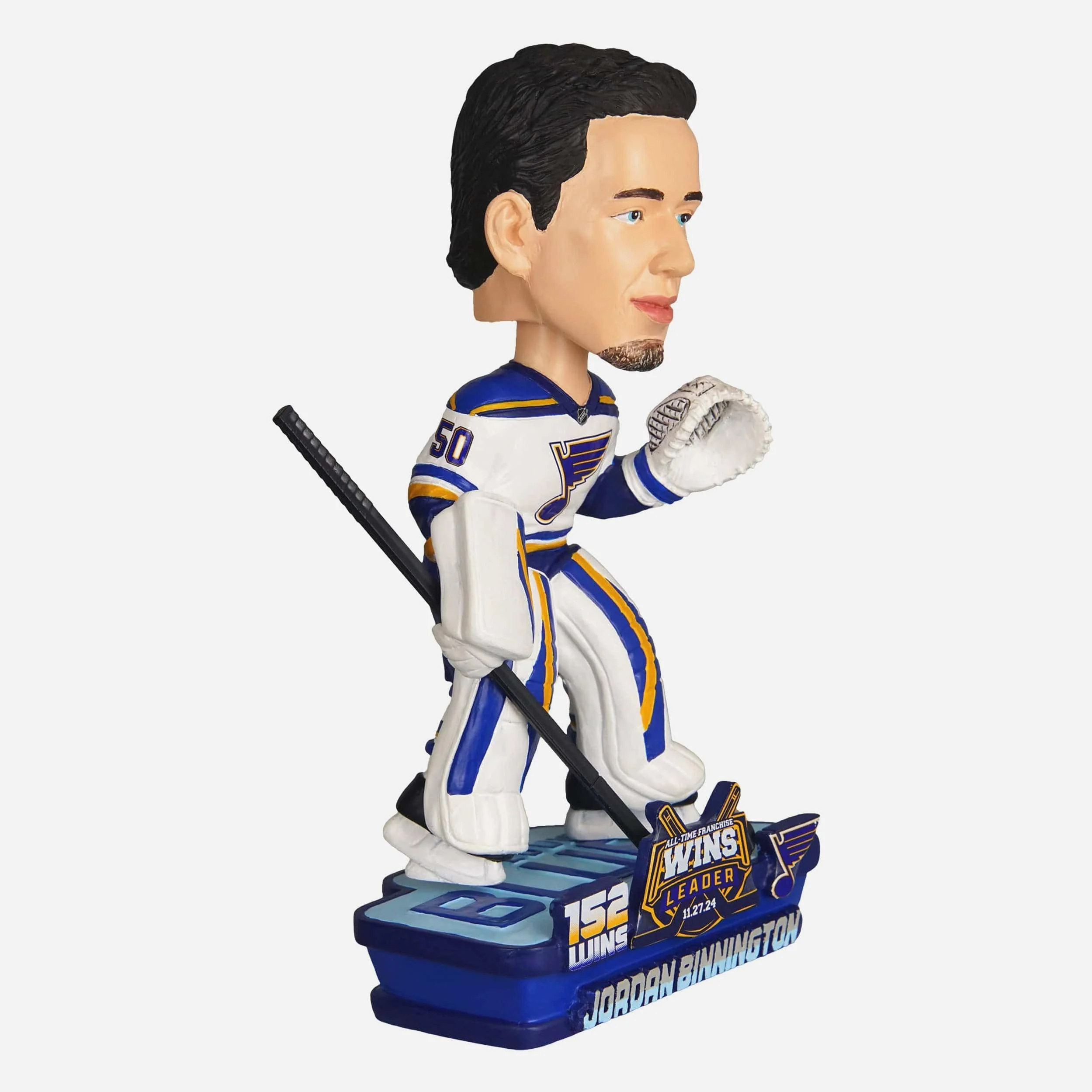 Jordan Binnington St Louis Blues Franchise Win Record Bobblehead - Image 4