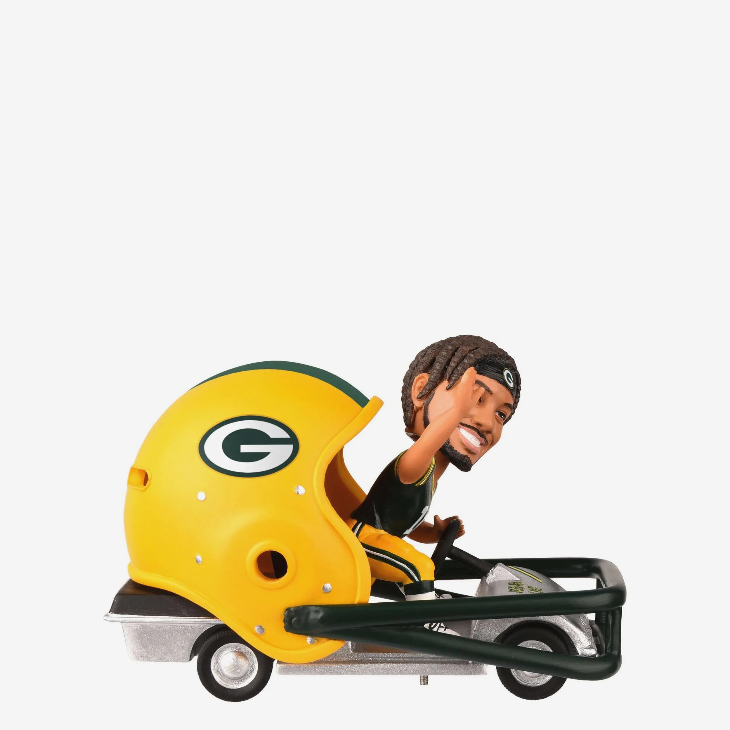 Jordan Love Green Bay Packers Helmet Cart Bobblehead - Image 2