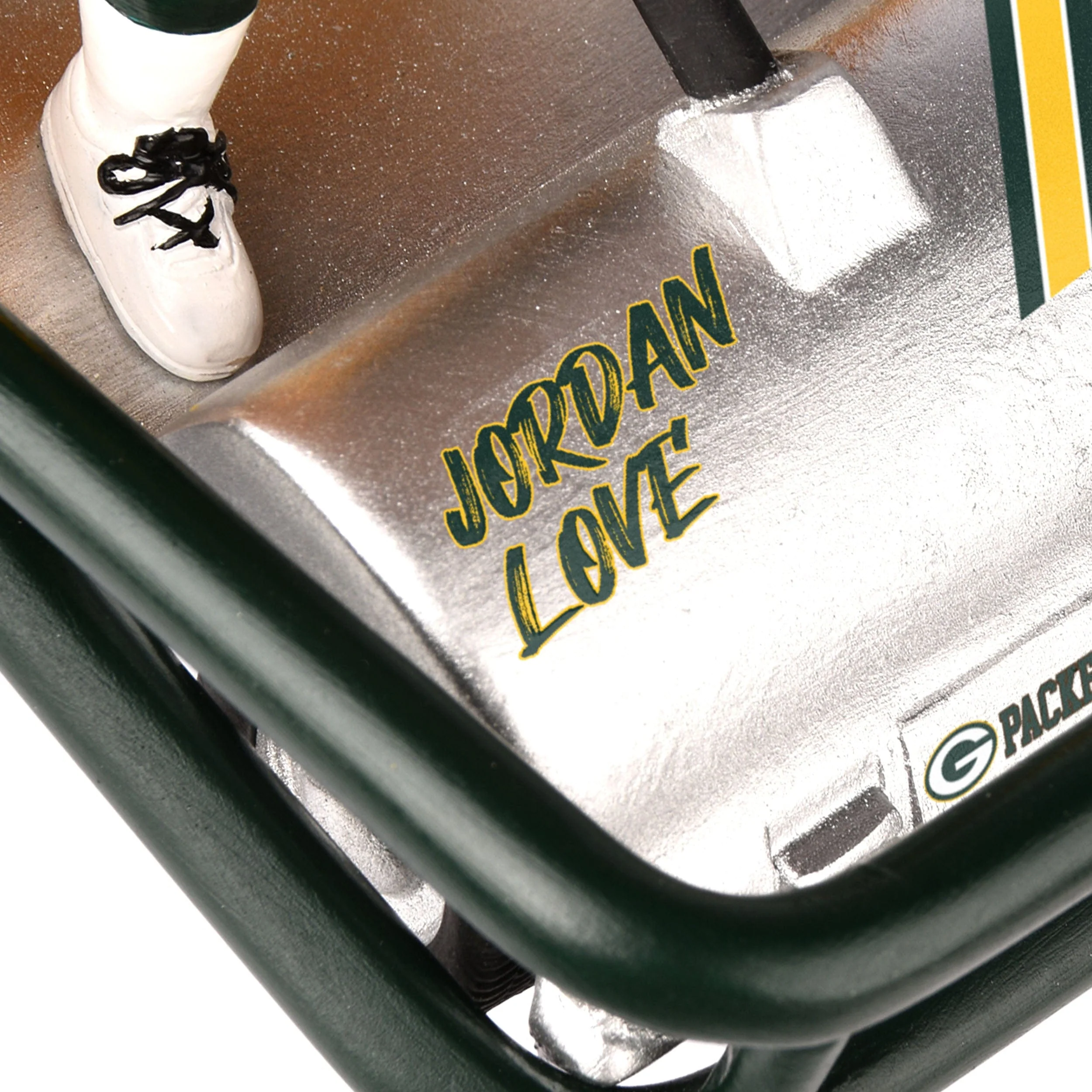 Jordan Love Green Bay Packers Helmet Cart Bobblehead - Image 3
