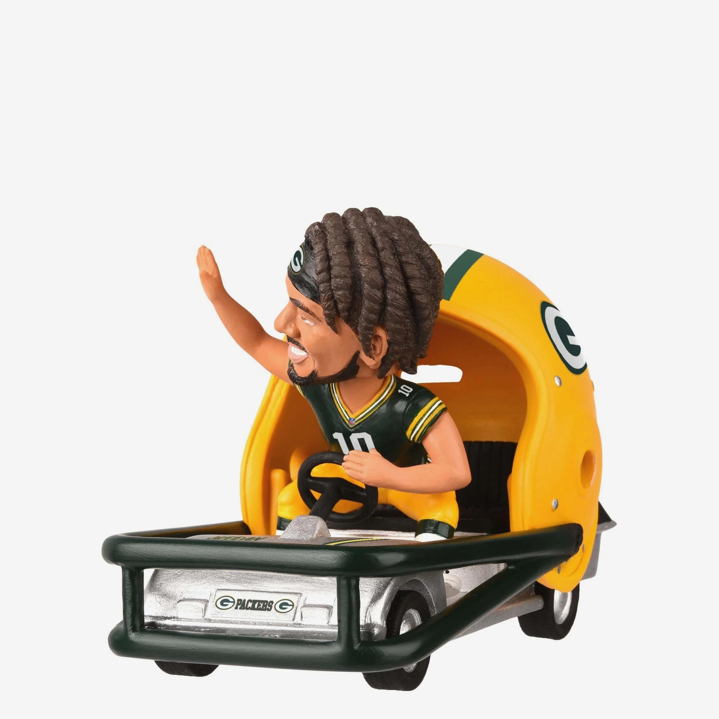 Jordan Love Green Bay Packers Helmet Cart Bobblehead - Image 4