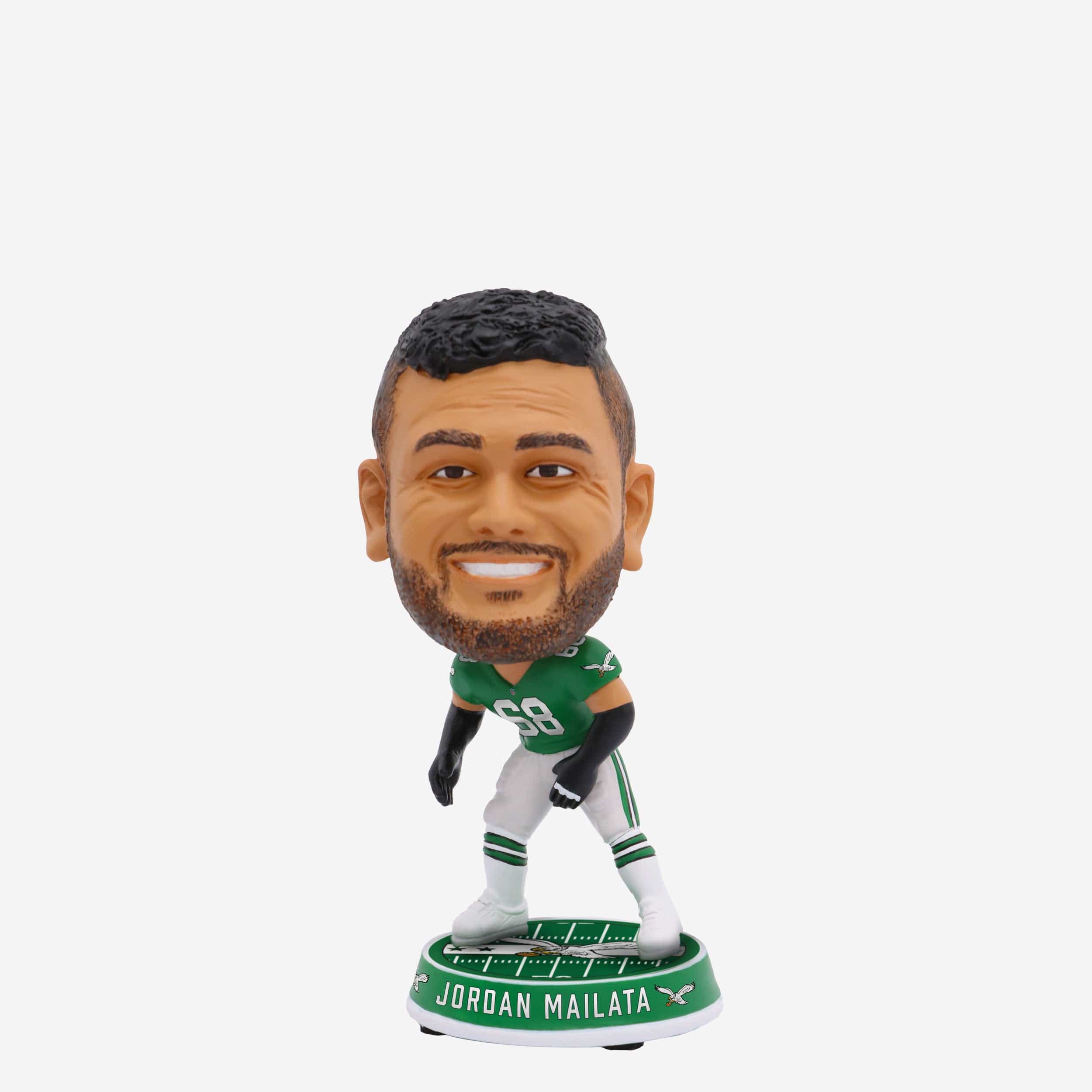 Jordan Mailata Philadelphia Eagles Kelly Green Uniform Field Stripe Mini Bighead Bobblehead