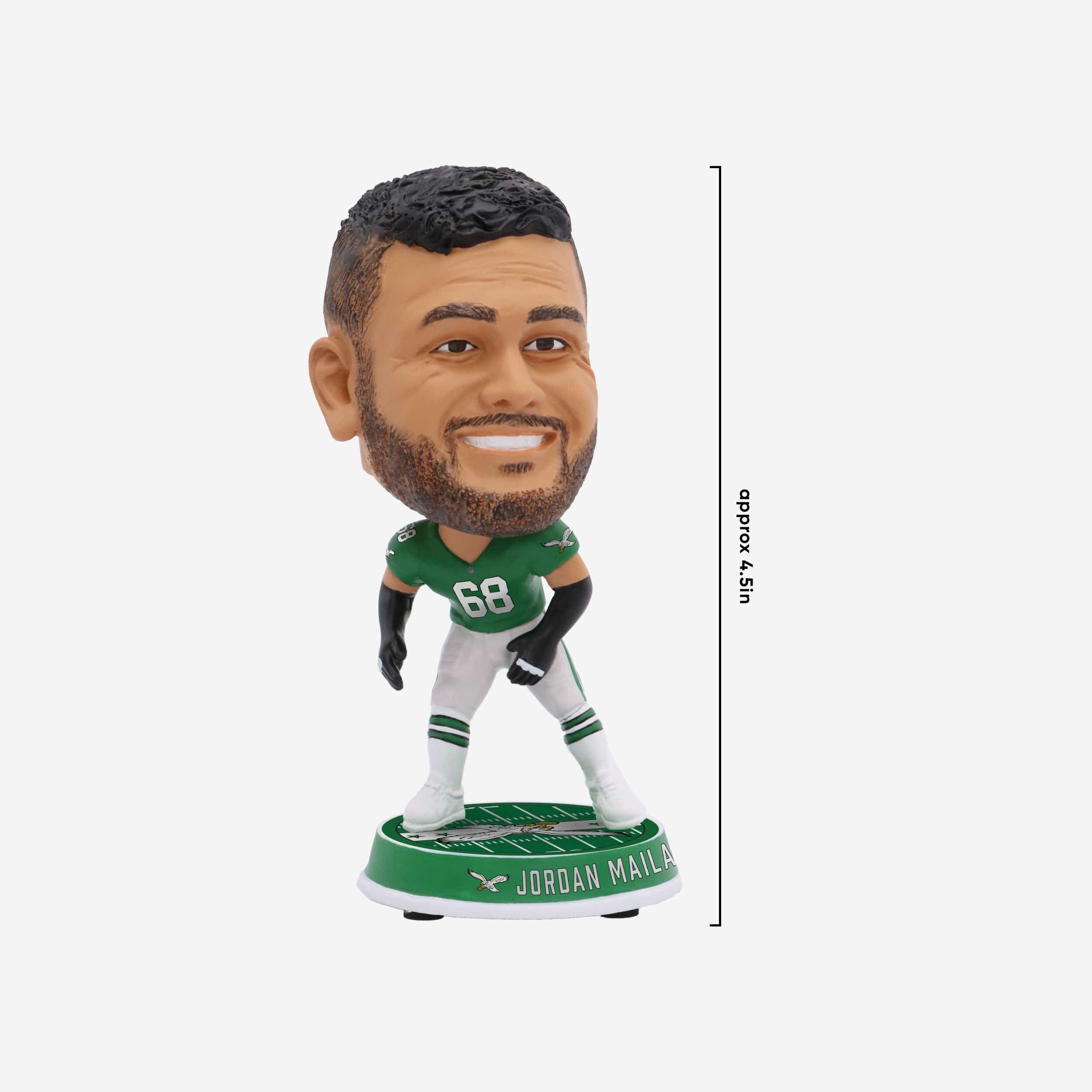 Jordan Mailata Philadelphia Eagles Kelly Green Uniform Field Stripe Mini Bighead Bobblehead - Image 4