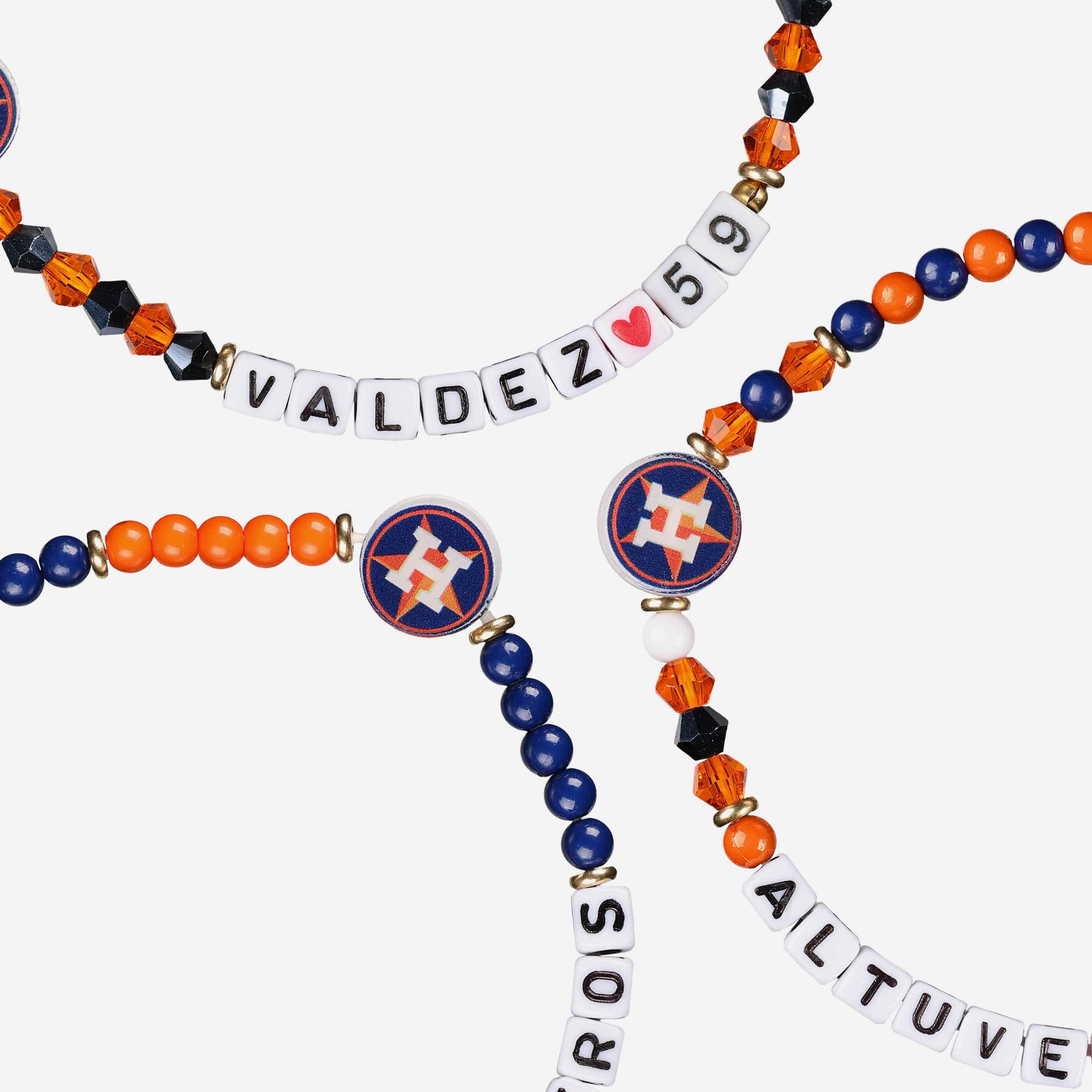 Jose Altuve & Framber Valdez Houston Astros 3 Pack Player Friendship Bracelet - Image 2