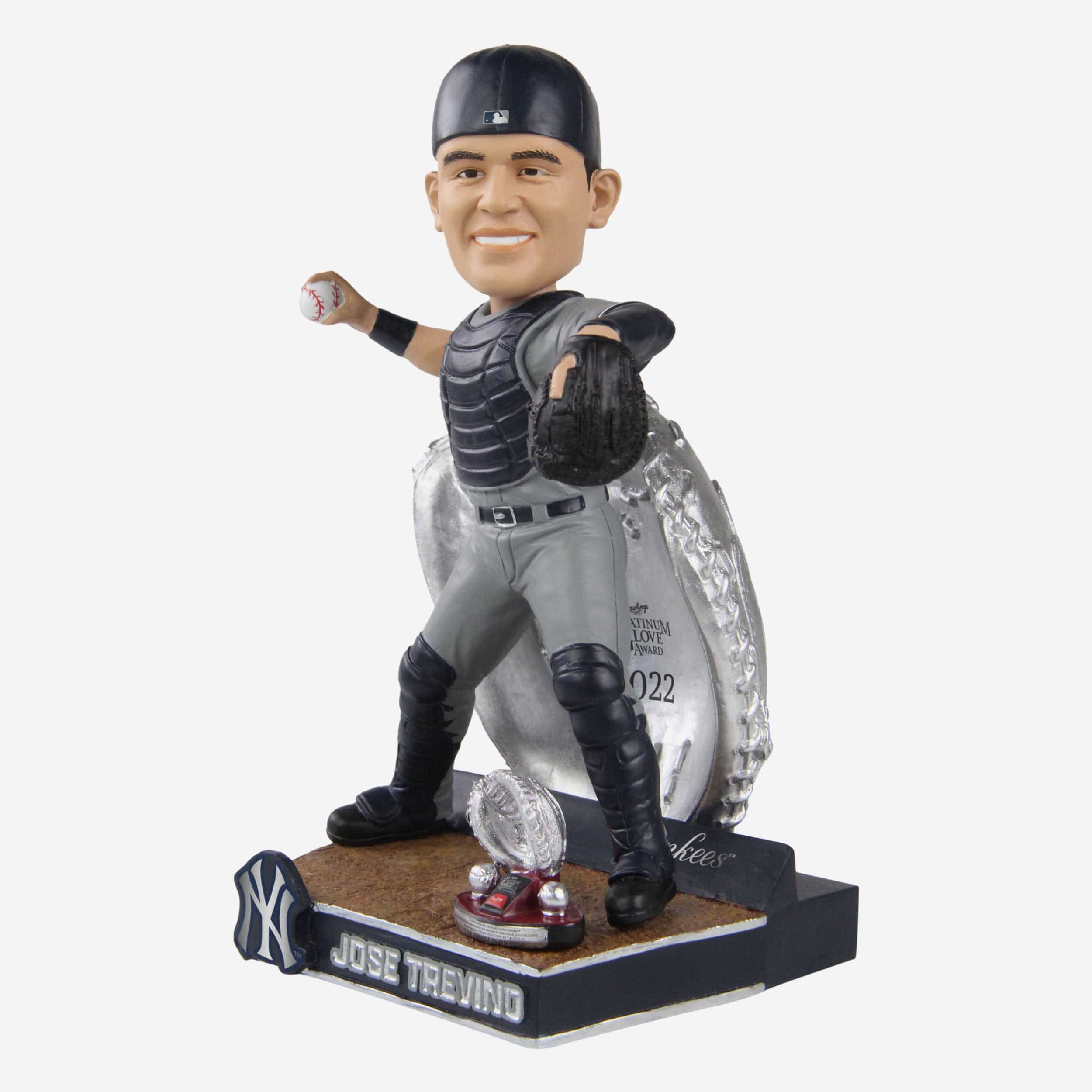 Jose Trevino New York Yankees 2022 Platinum Glove Bobblehead - Image 4