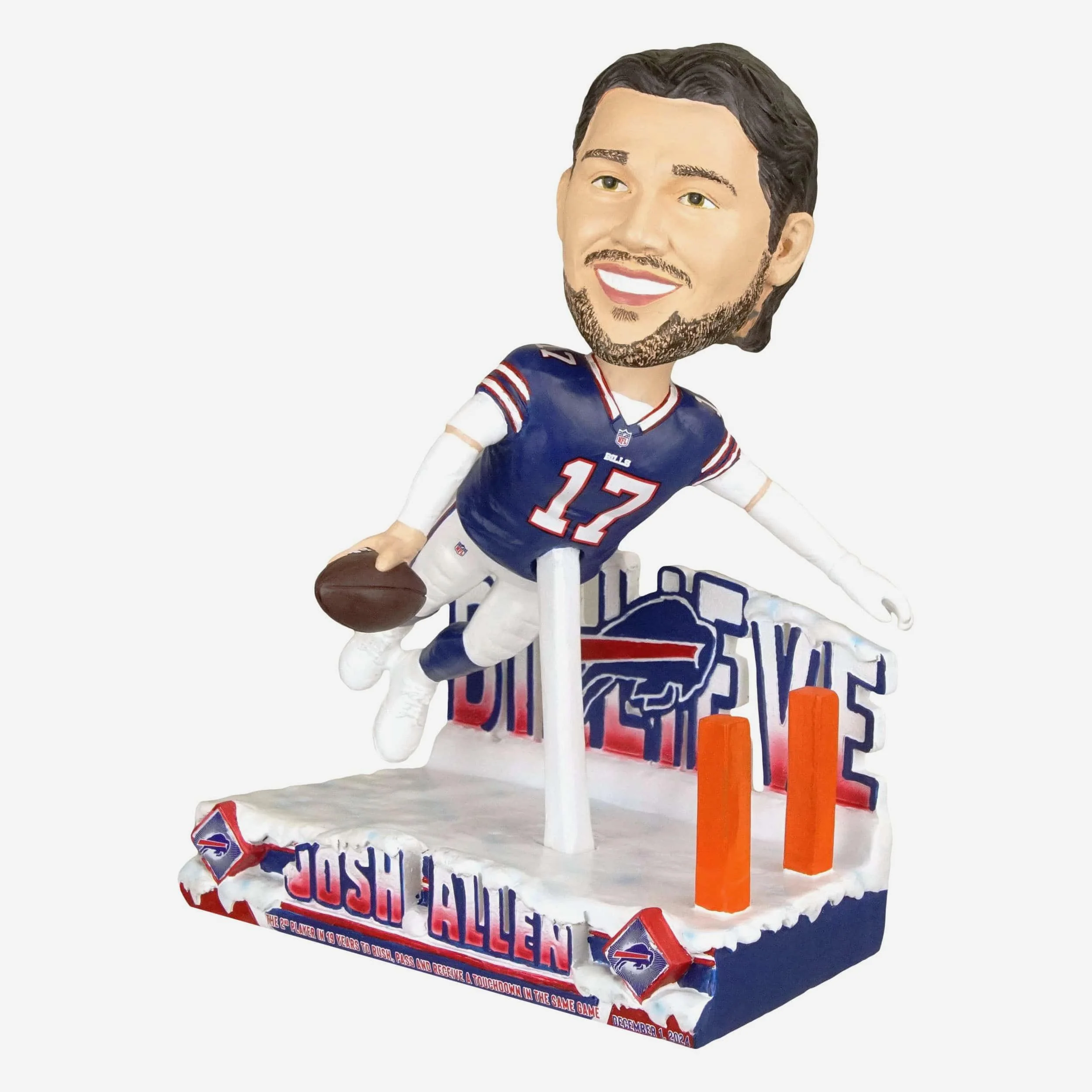 Josh Allen Buffalo Bills Rushing & Receiving & Throwing Touchdown Milestone Bobblehead - Image 4