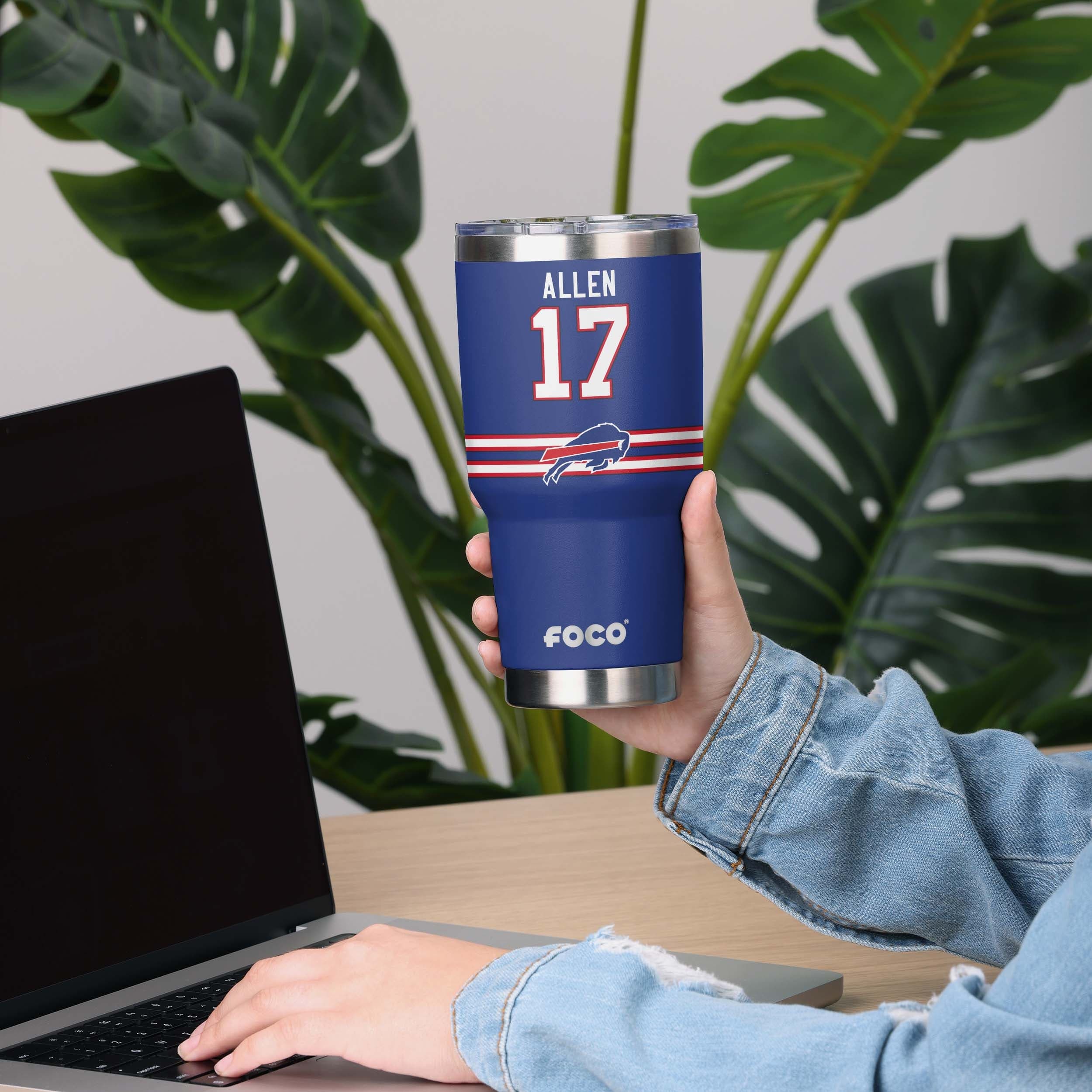 Josh Allen Buffalo Bills Team Logo 30 oz Player Tumbler - Image 4