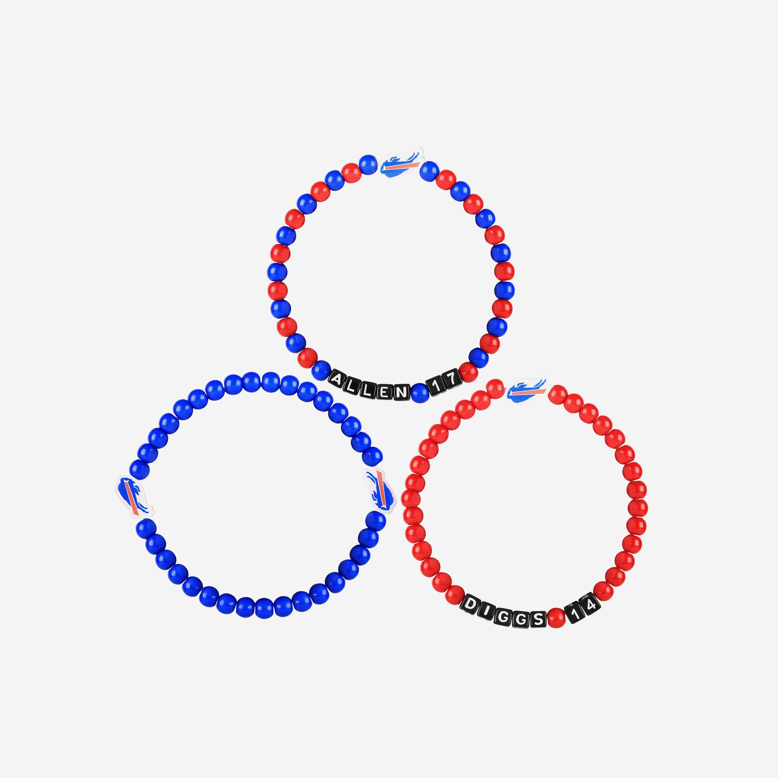 Josh Allen & Stefon Diggs Buffalo Bills 3 Pack Player Beaded Friendship Bracelet - Image 3