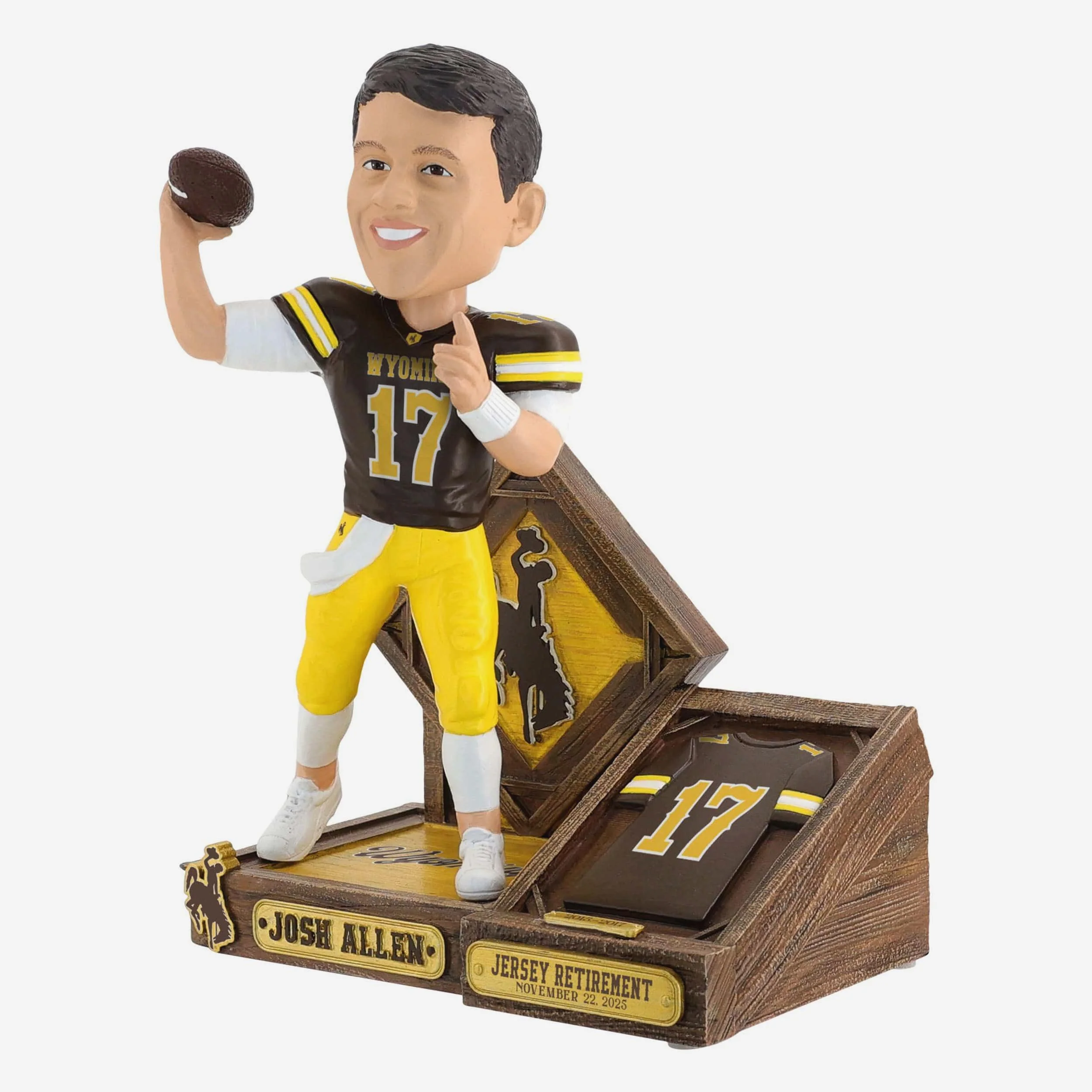 Josh Allen Wyoming Cowboys Jersey Retirement Bobblehead - Image 4
