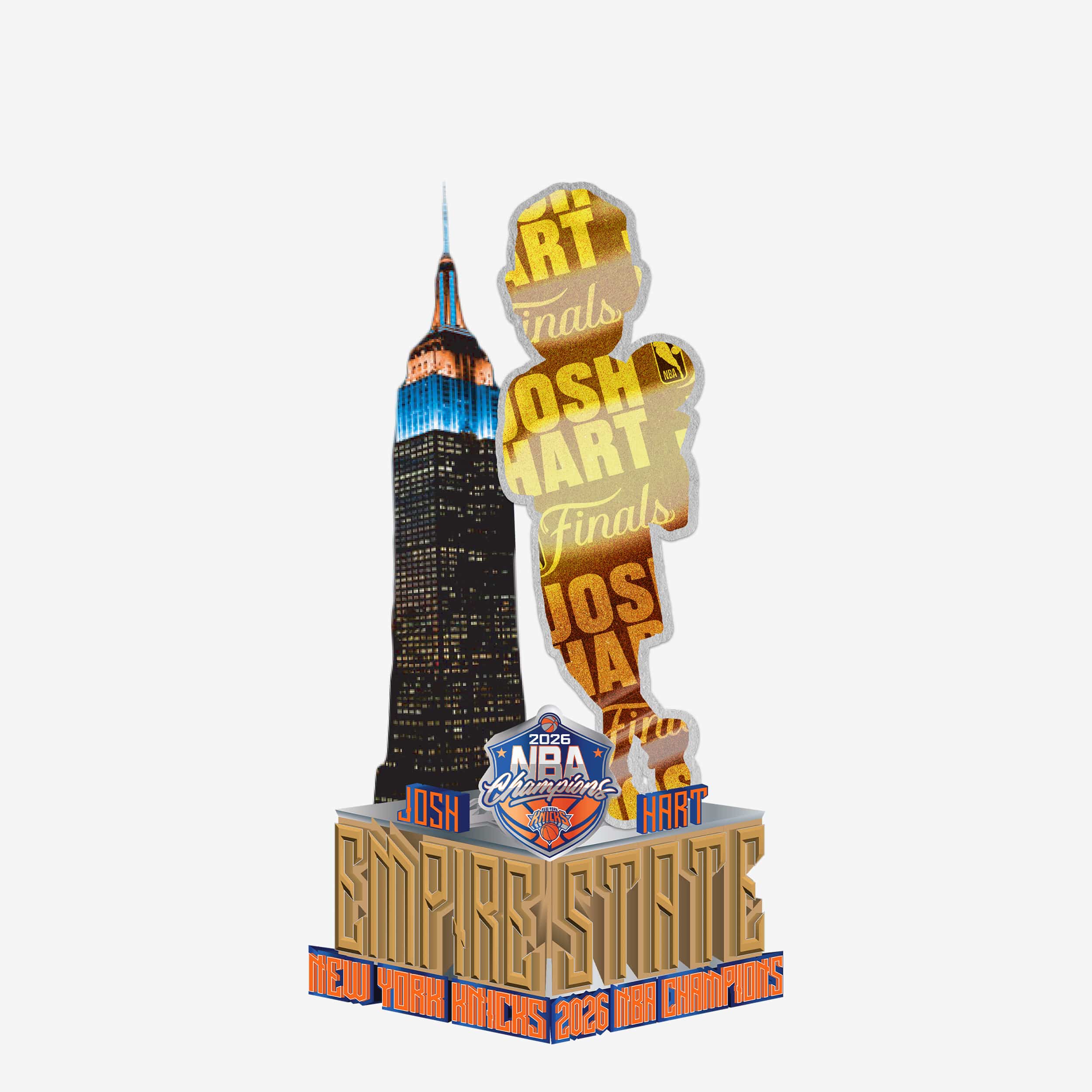 Josh Hart New York Knicks 2026 NBA Champions Empire State Building Light Up Bobblehead