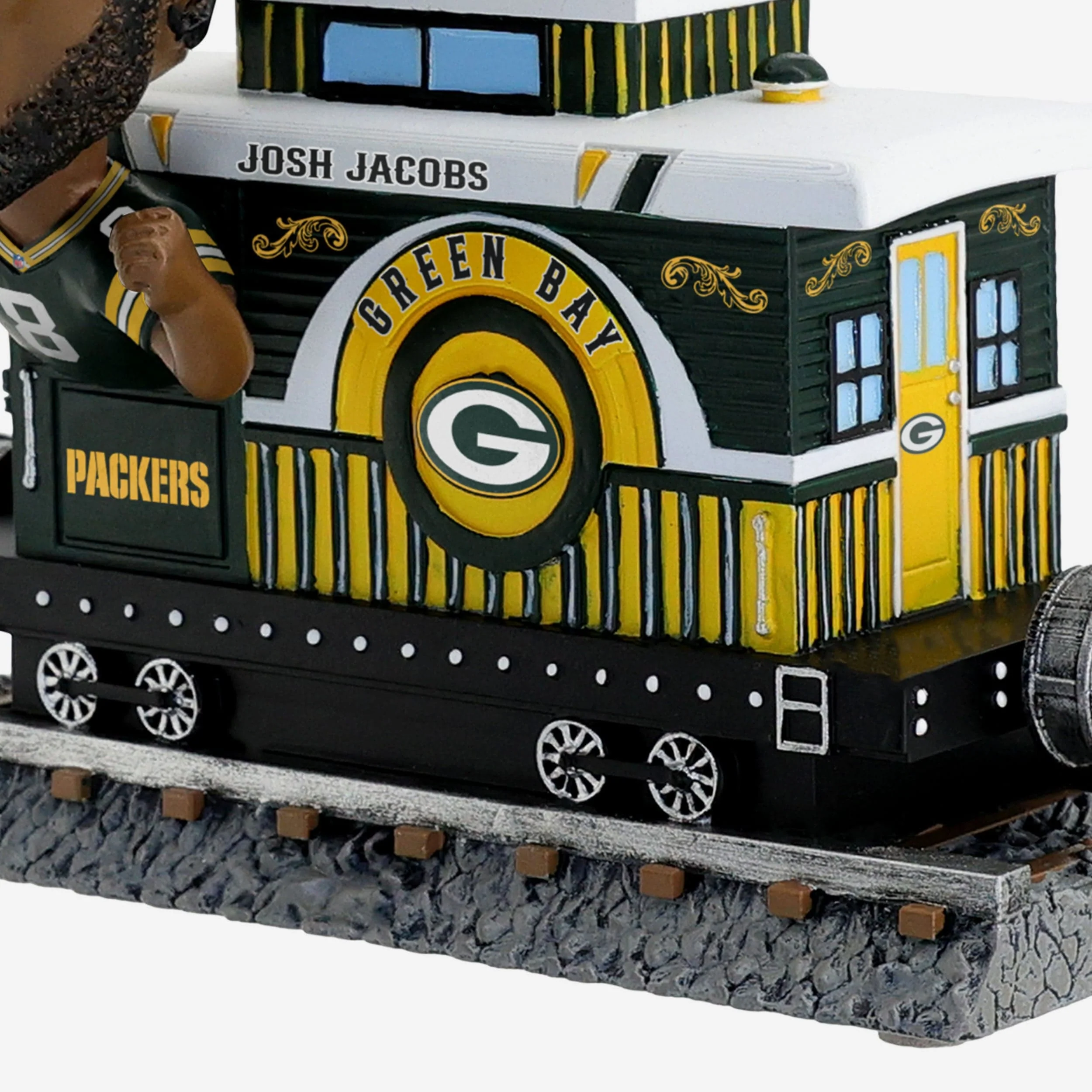 Josh Jacobs Green Bay Packers Express Train Bobblehead - Image 3