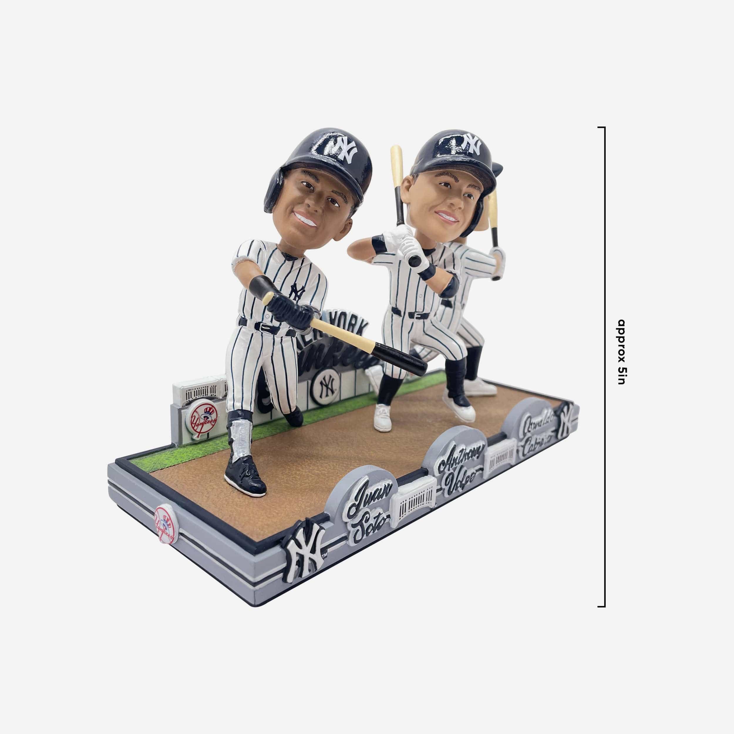 Juan Soto & Anthony Volpe & Oswaldo Cabrera New York Yankees Mini Bobblehead Scene - Image 6