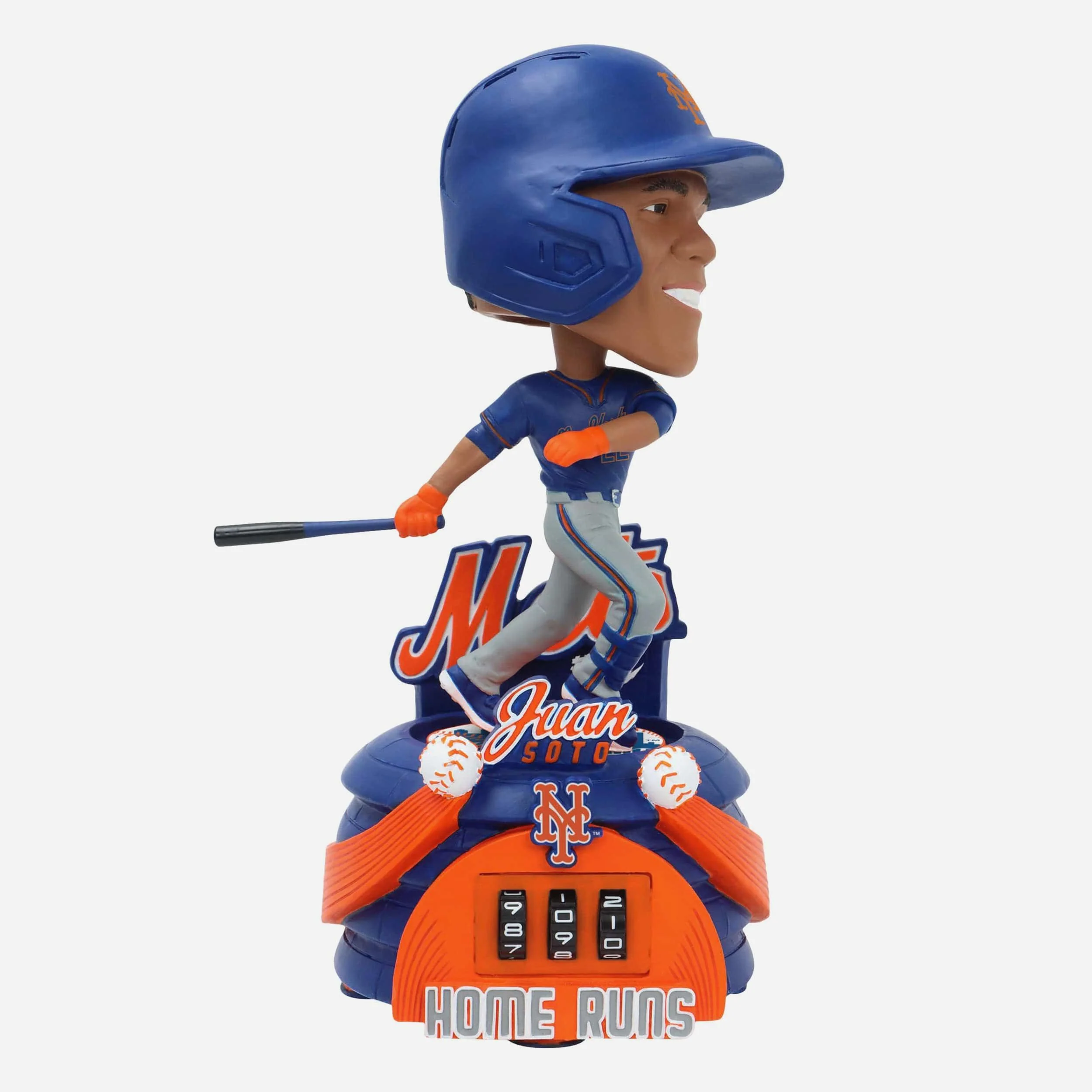 Juan Soto New York Mets Blue Uniform Home Run Counter Medium Bighead Bobblehead