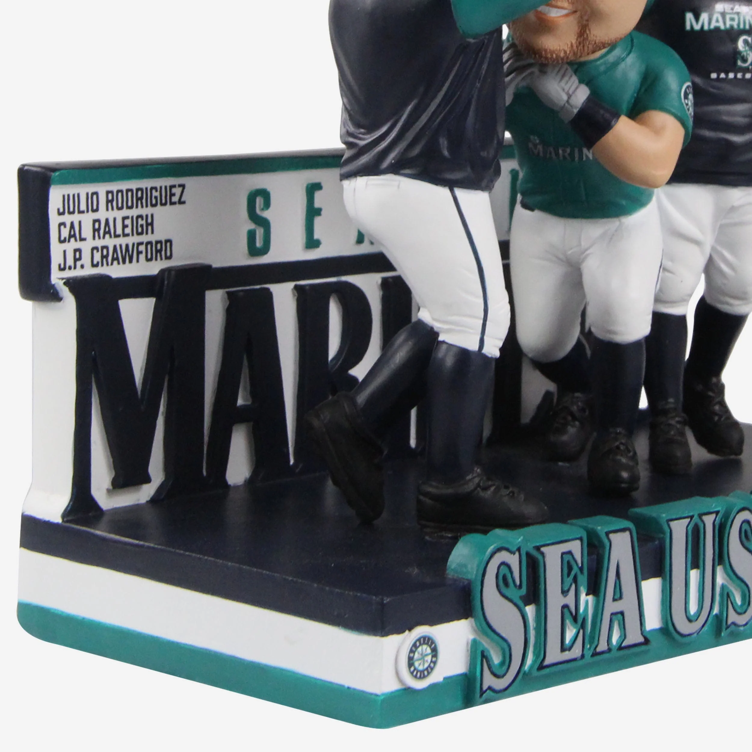 Julio Rodriguez & Cal Raleigh & JP Crawford Seattle Mariners Sea Us Rise Mini Bobblehead Scene - Image 3