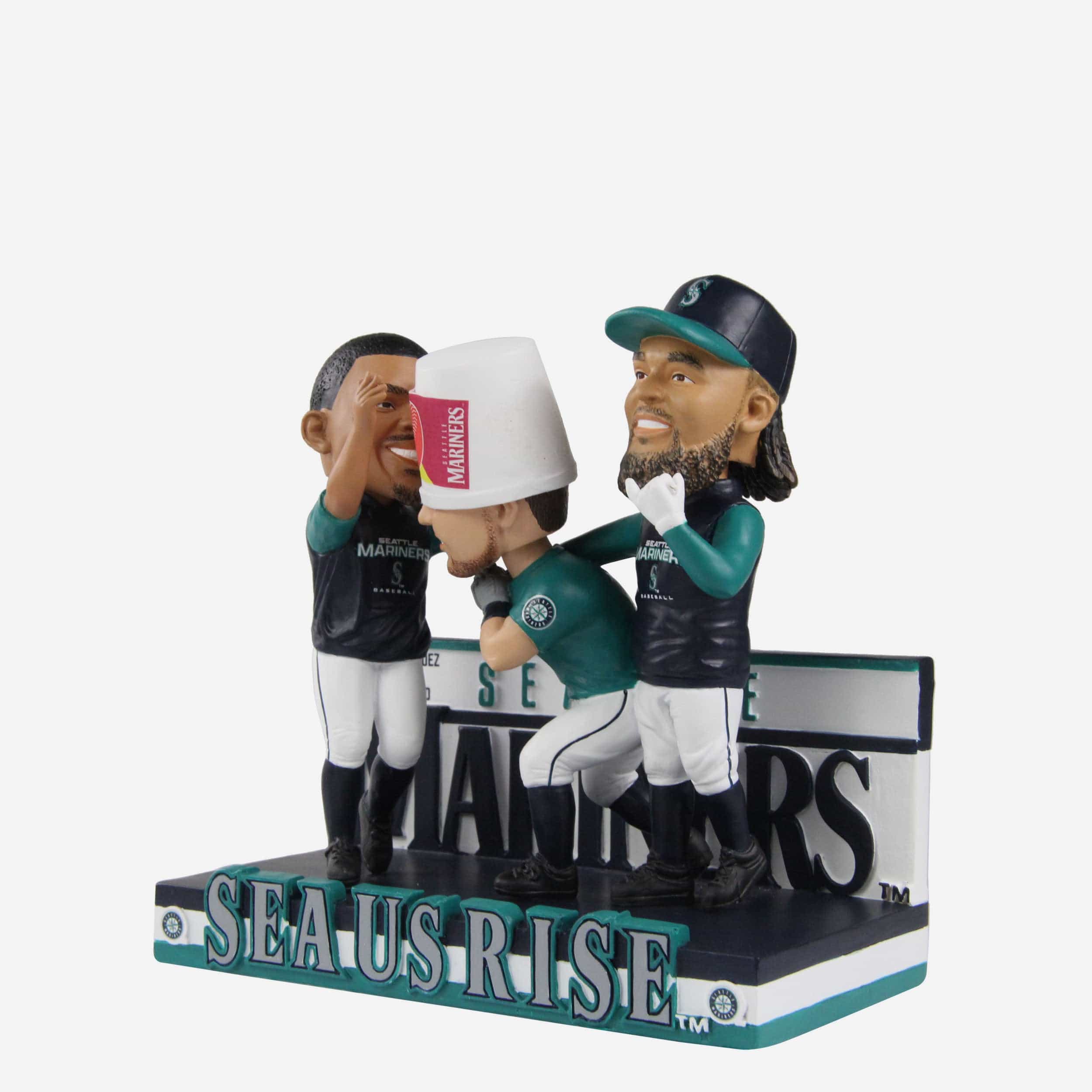 Julio Rodriguez & Cal Raleigh & JP Crawford Seattle Mariners Sea Us Rise Mini Bobblehead Scene - Image 4