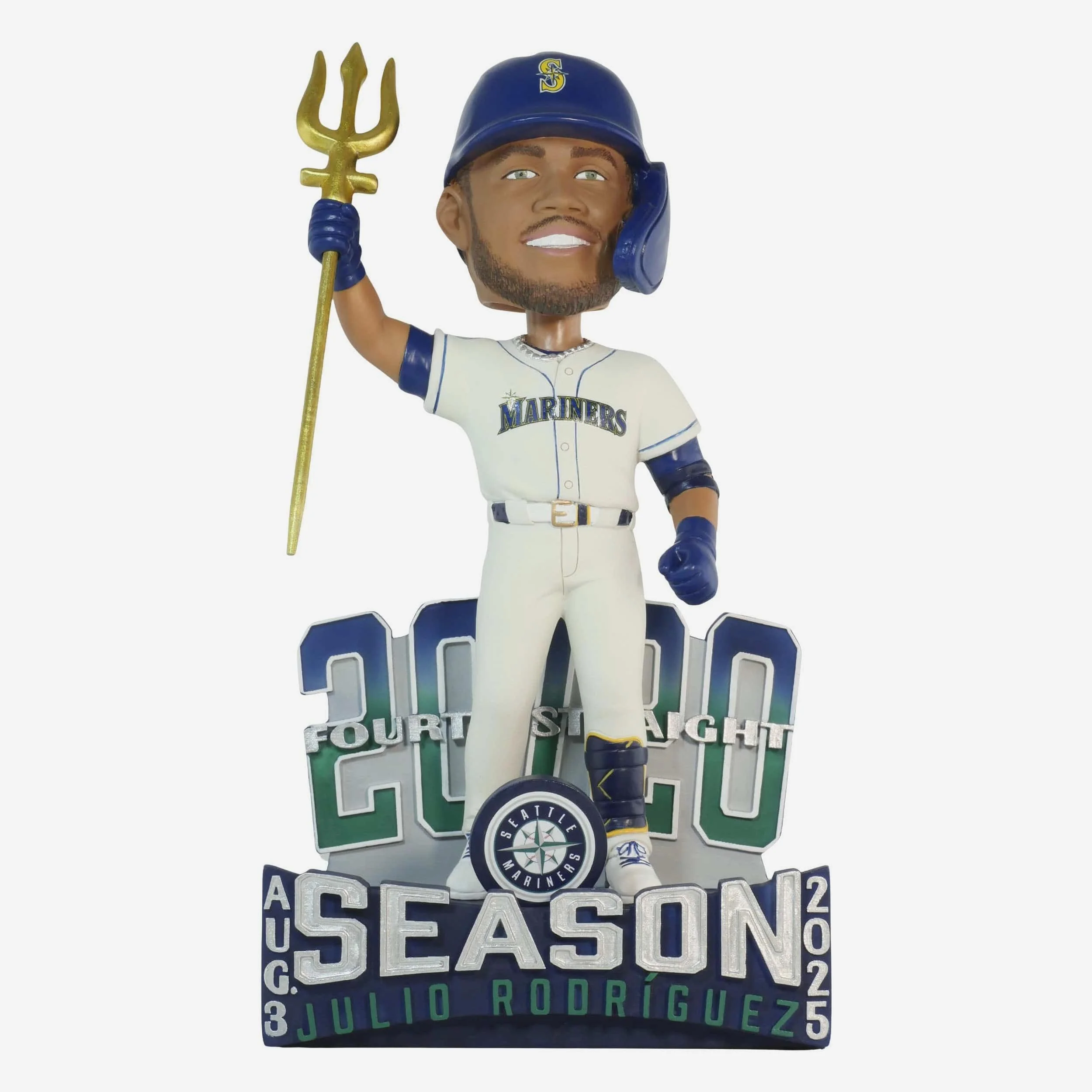 Julio Rodriguez Seattle Mariners 20 Home Runs & 20 Stolen Bases Four Season Streak MLB Record Bobblehead