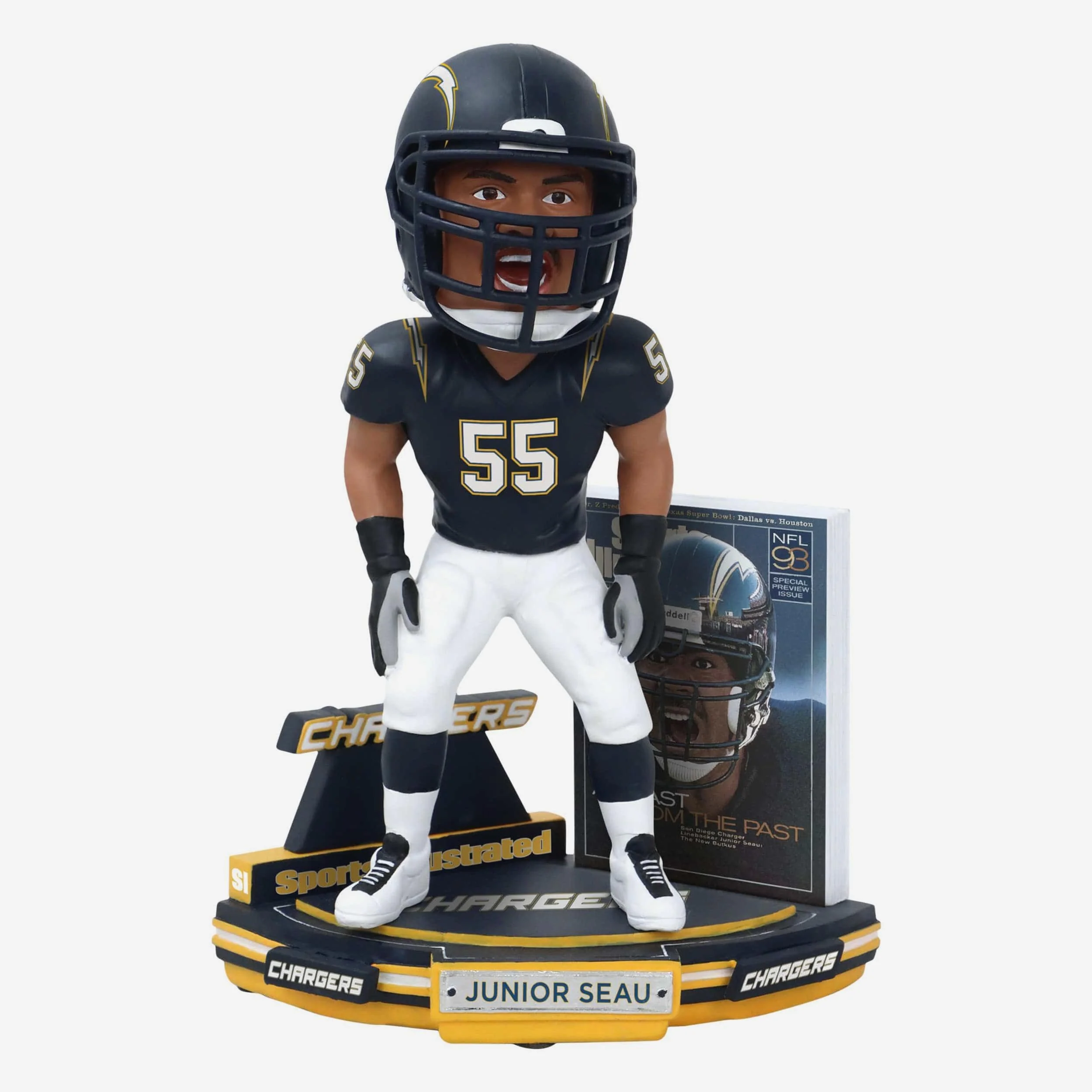 Junior Seau Los Angeles Chargers Blast from the Past Sports Illustrated Cover Bobblehead