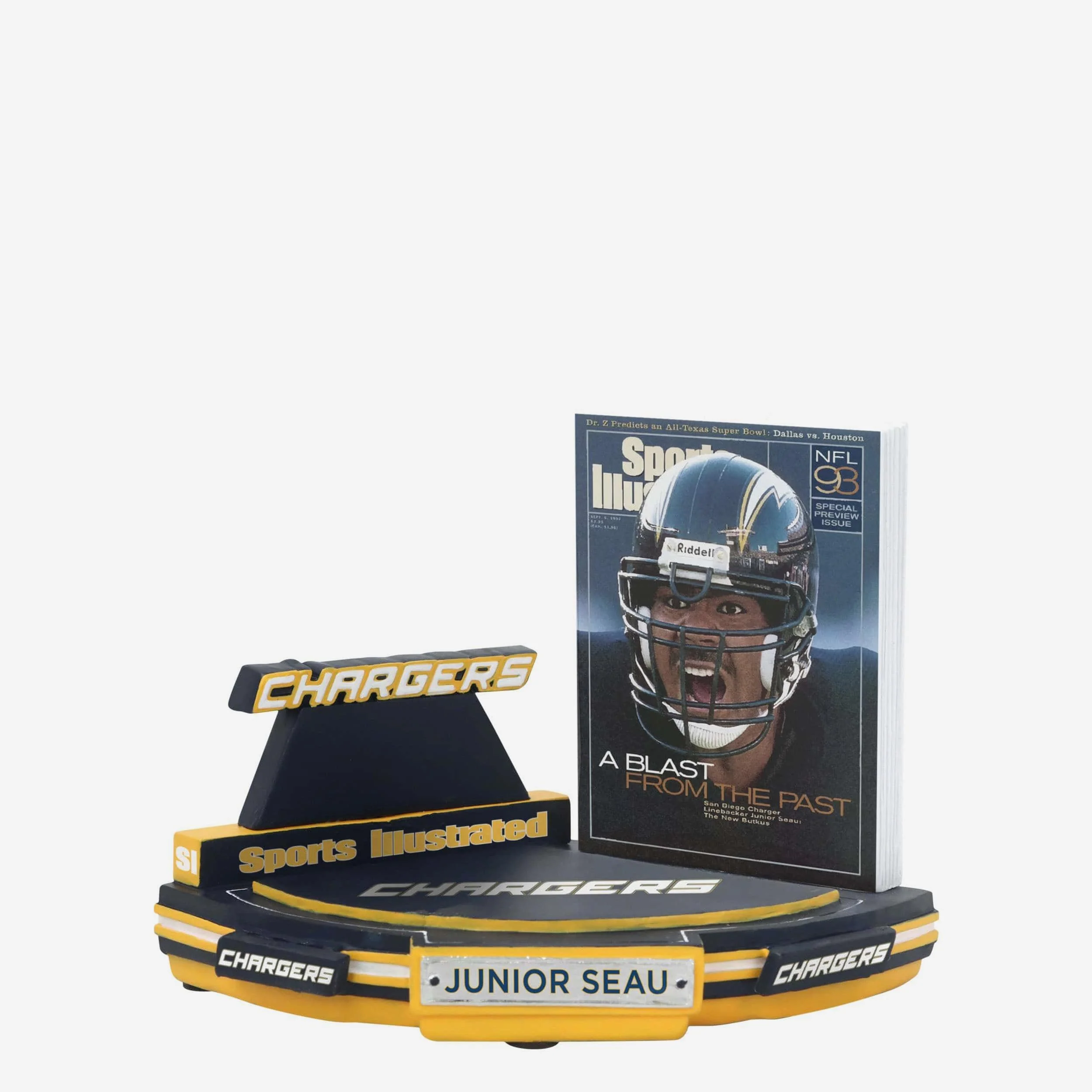Junior Seau Los Angeles Chargers Blast from the Past Sports Illustrated Cover Bobblehead - Image 3
