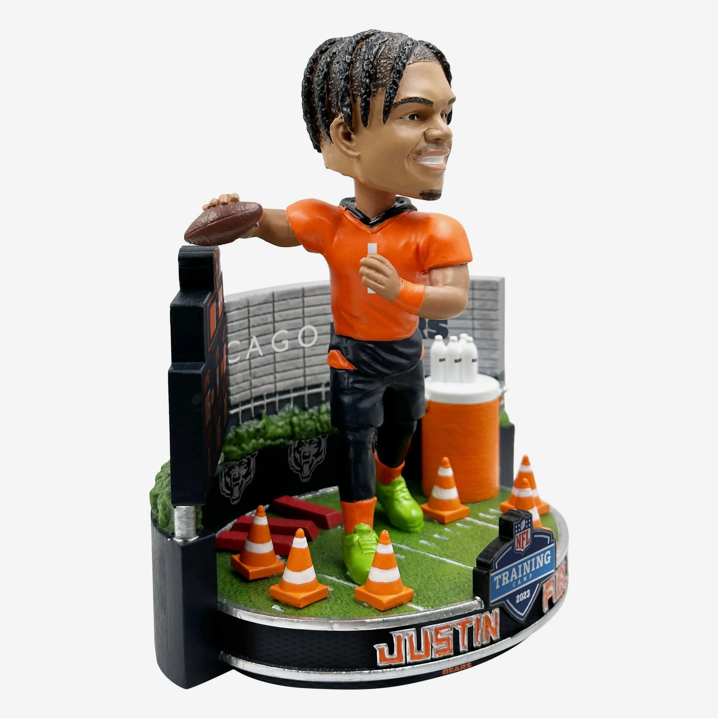 Justin Fields Chicago Bears 2023 Training Camp Mini Bobblehead Scene - Image 4