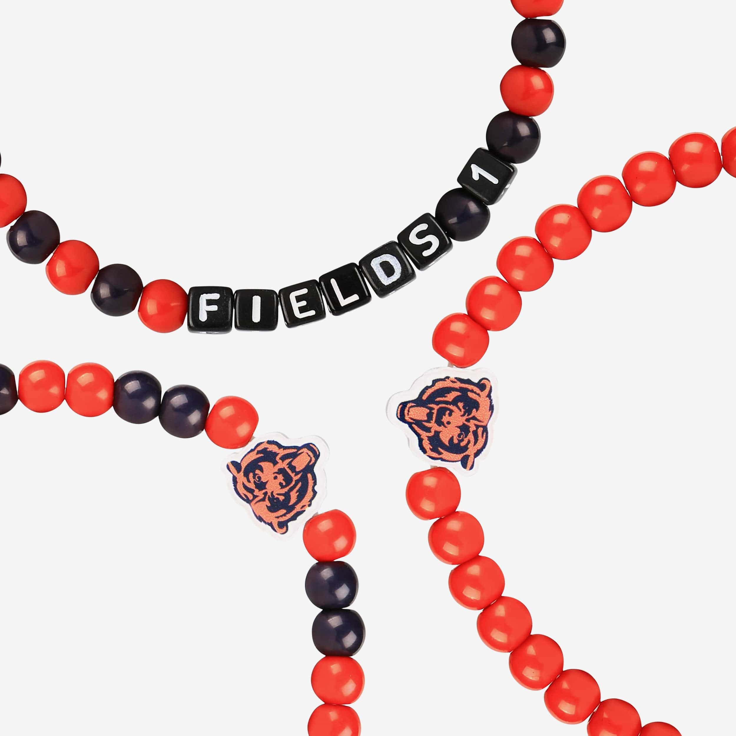Justin Fields & DJ Moore Chicago Bears 3 Pack Player Beaded Friendship Bracelet - Image 2