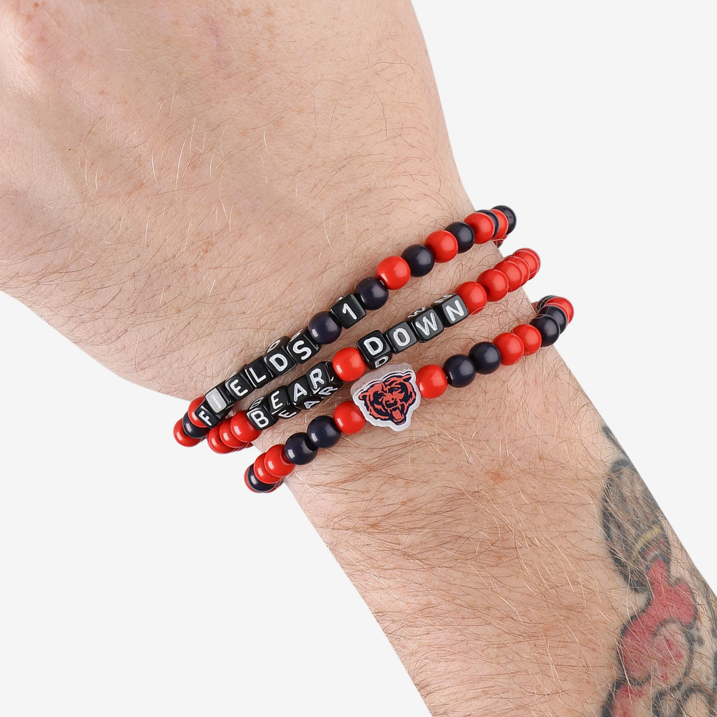 Justin Fields & DJ Moore Chicago Bears 3 Pack Player Beaded Friendship Bracelet - Image 4