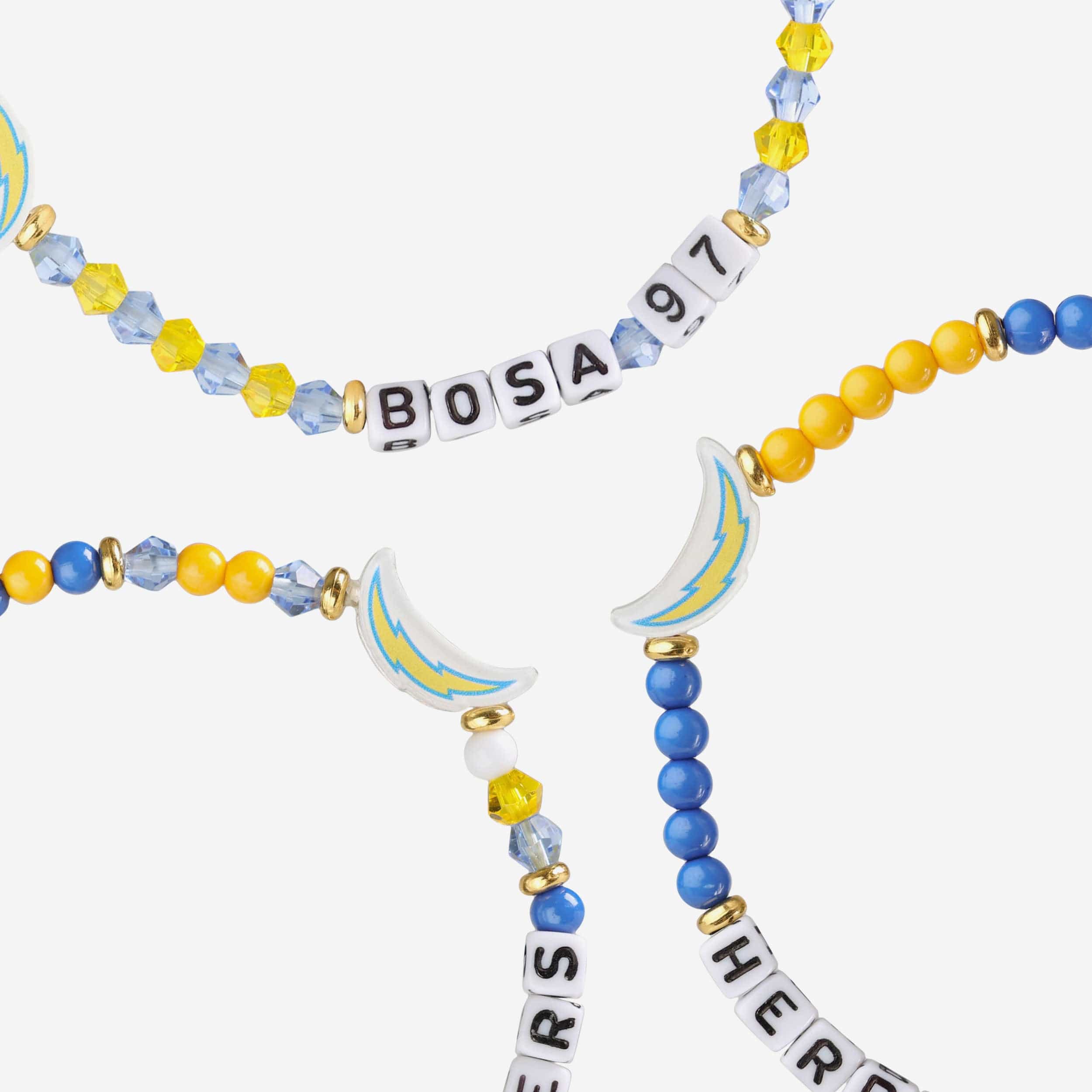 Justin Herbert & Joey Bosa Los Angeles Chargers 3 Pack Player Friendship Bracelet - Image 2