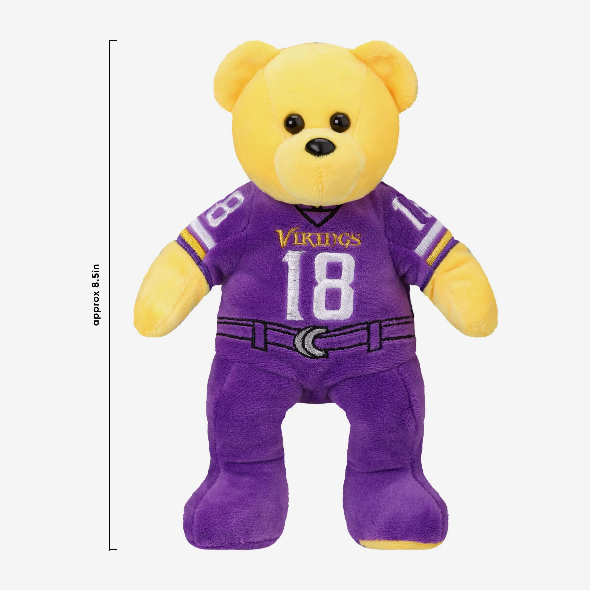 Justin Jefferson Minnesota Vikings Home Uniform Team Beans Embroidered Player Bear - Image 3