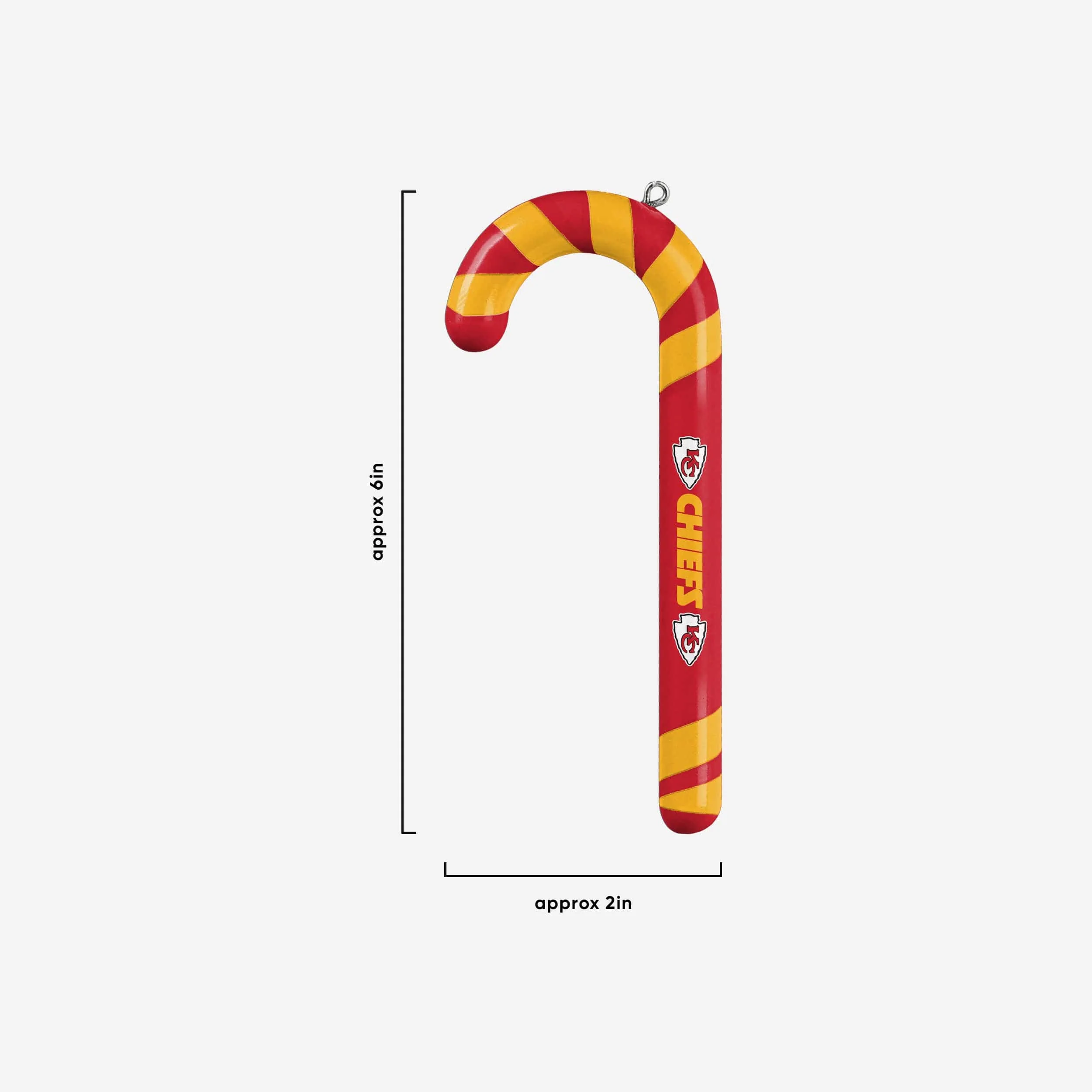 Kansas City Chiefs 12 Pack Candy Cane Ornament Set - Image 2