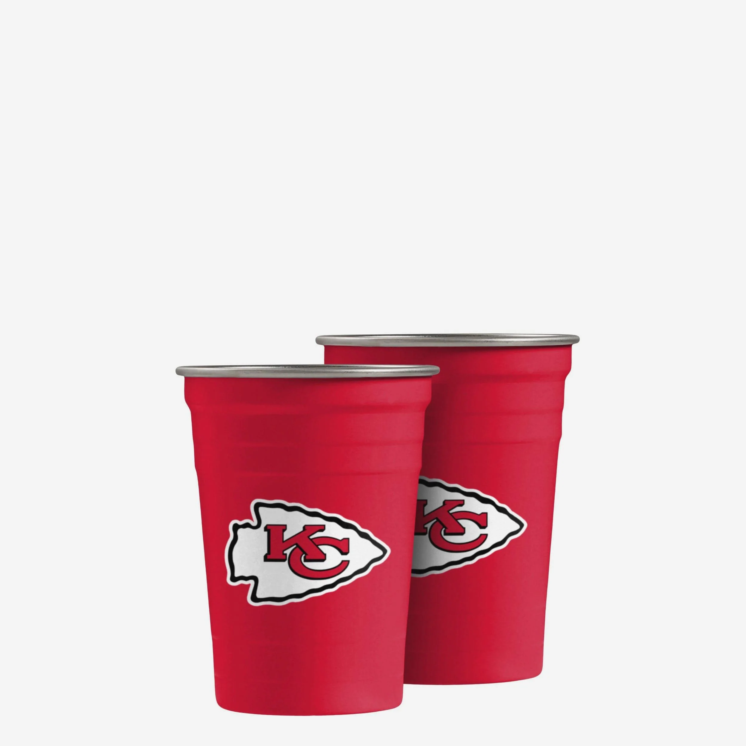 Kansas City Chiefs 2 Pack Reusable Stainless Steel 16 oz Tumbler Cup