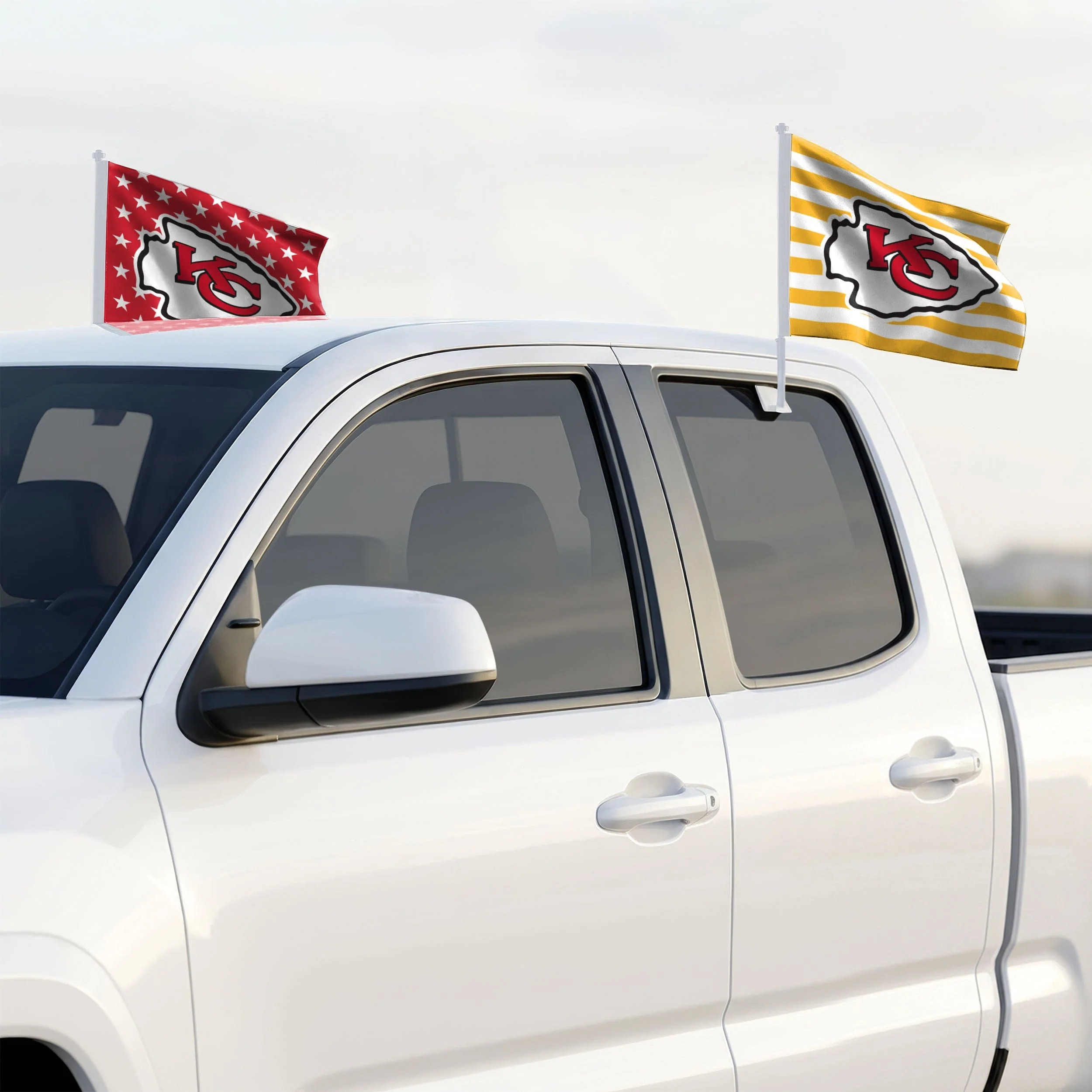 Kansas City Chiefs 2 Pack Solid Americana Car Flag - Image 2