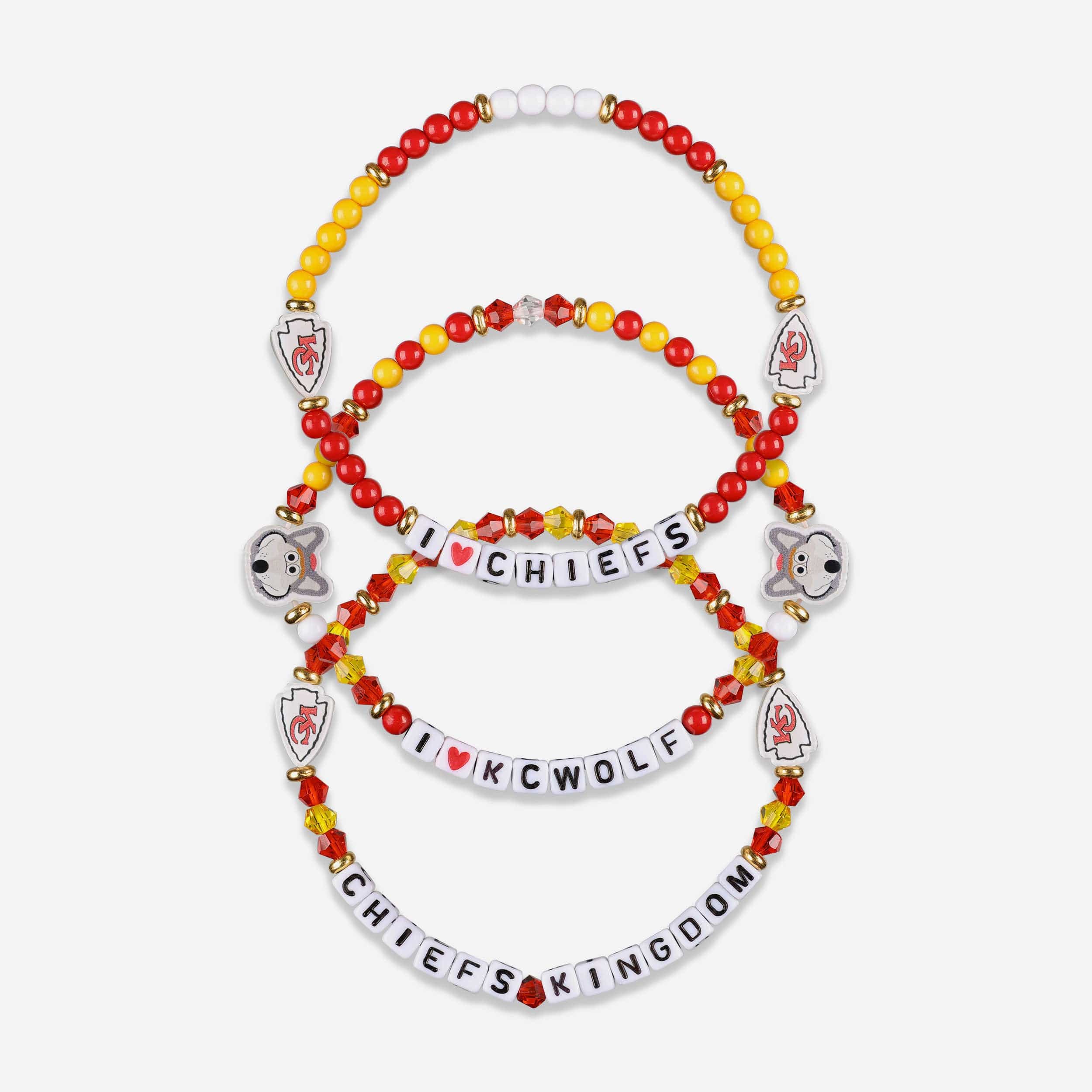 Kansas City Chiefs 3 Pack Friendship Bracelet