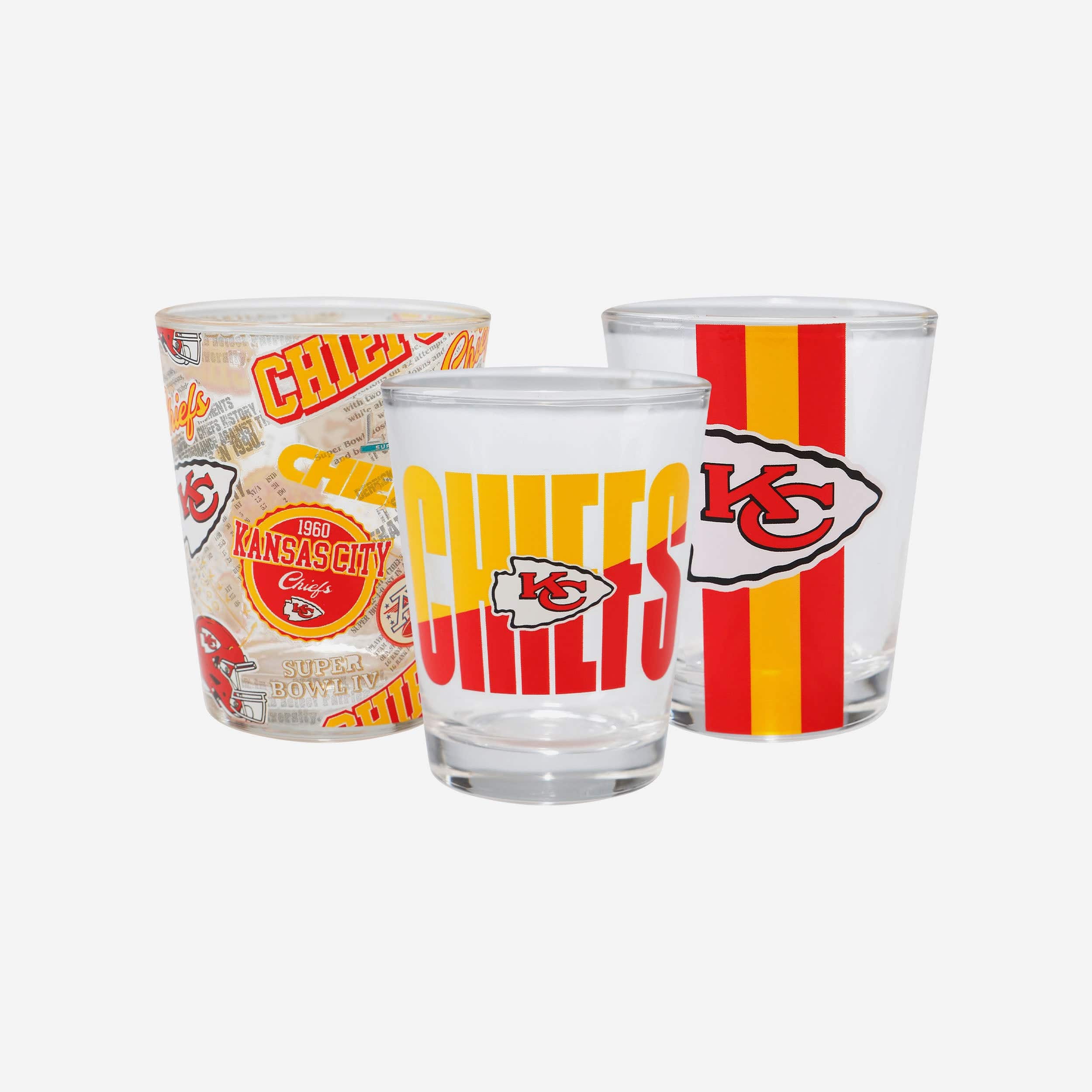 Kansas City Chiefs 3 Pack Shot Glass