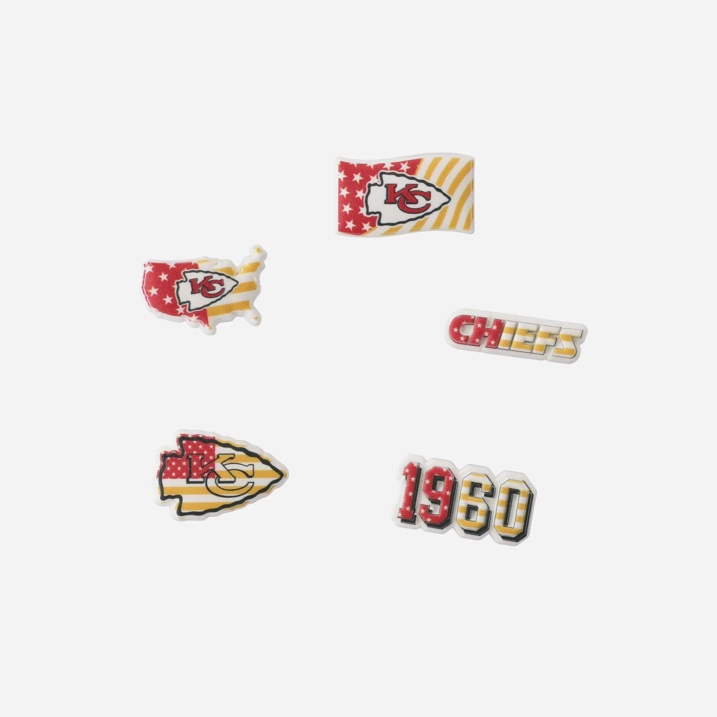 Kansas City Chiefs Americana 5 Pack Team Clog Charms