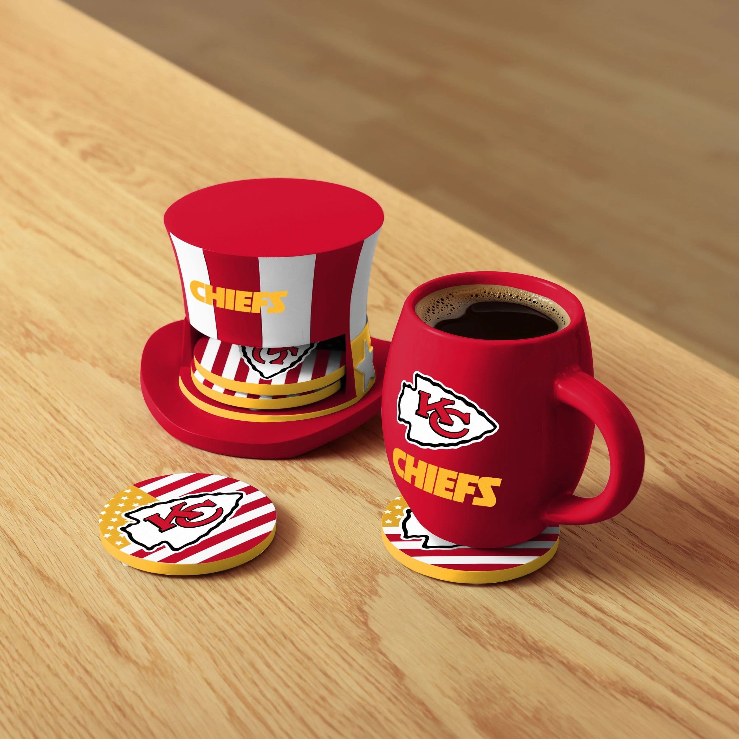 Kansas City Chiefs Americana Resin Coaster Set - Image 2